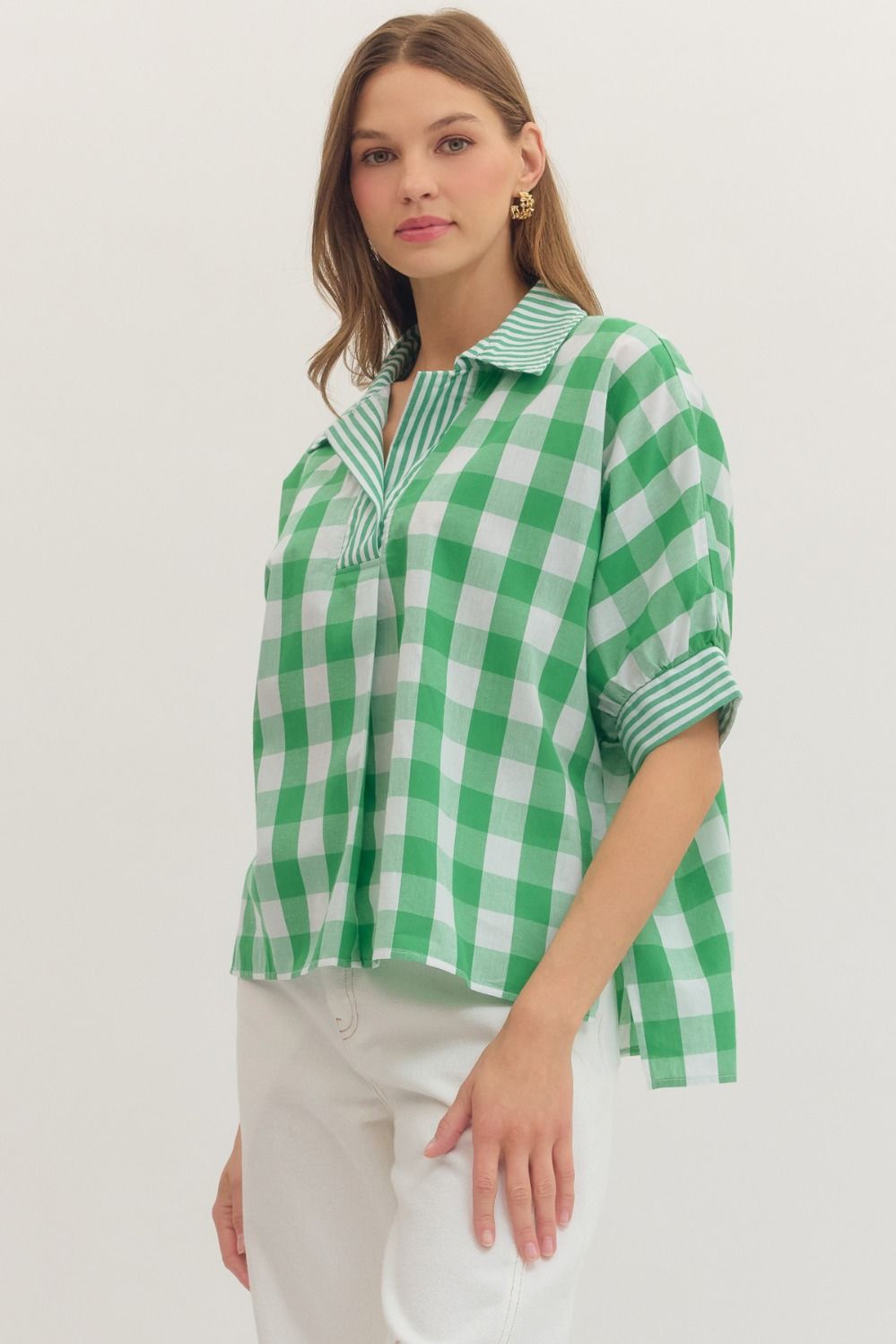 Green Gingham Masters Top | All That Jazz Boutique