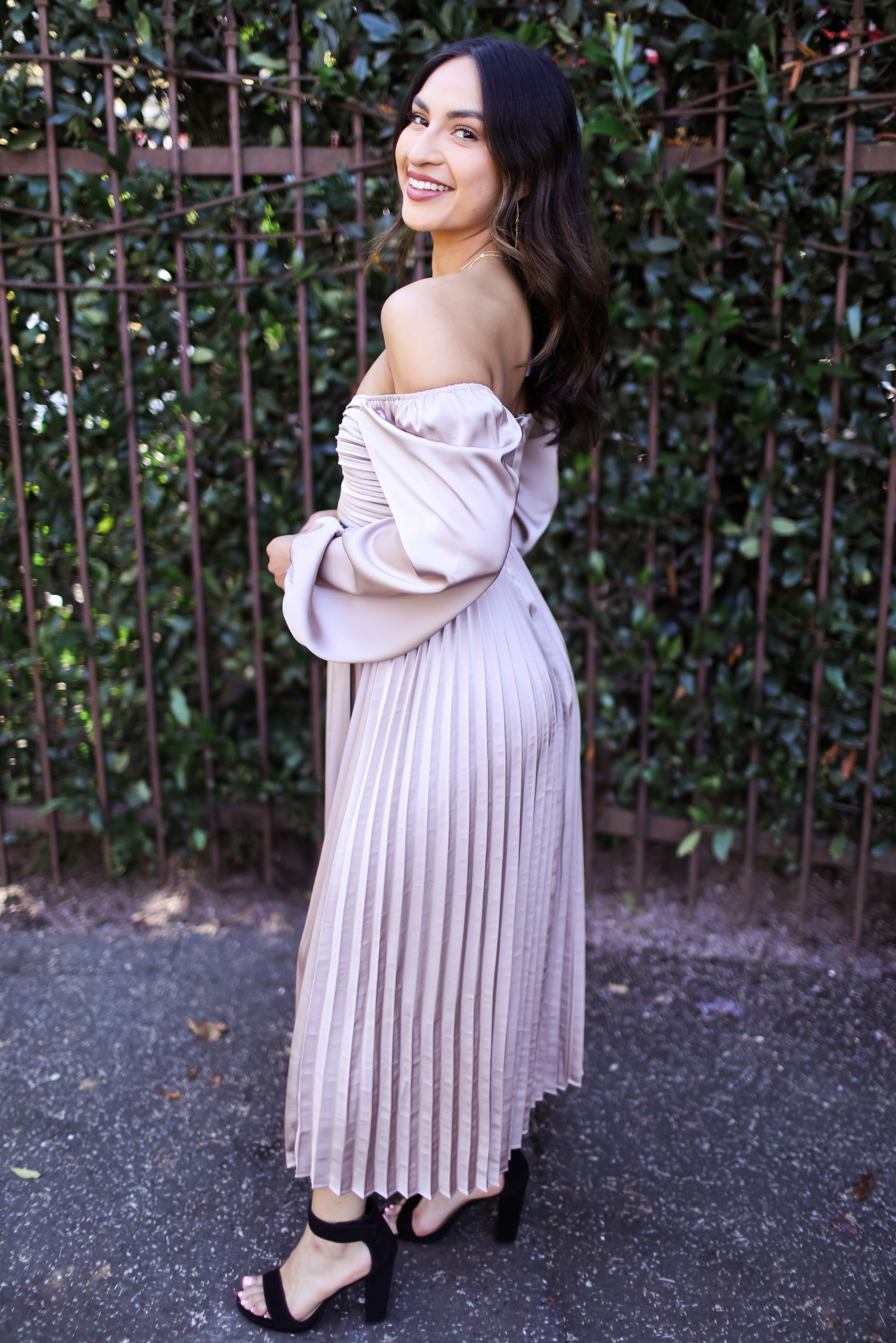 kente dresses for engagement Lara Puff Sleeve Pleated High Waist Midi Dress by Threaded Pear – Zulily
