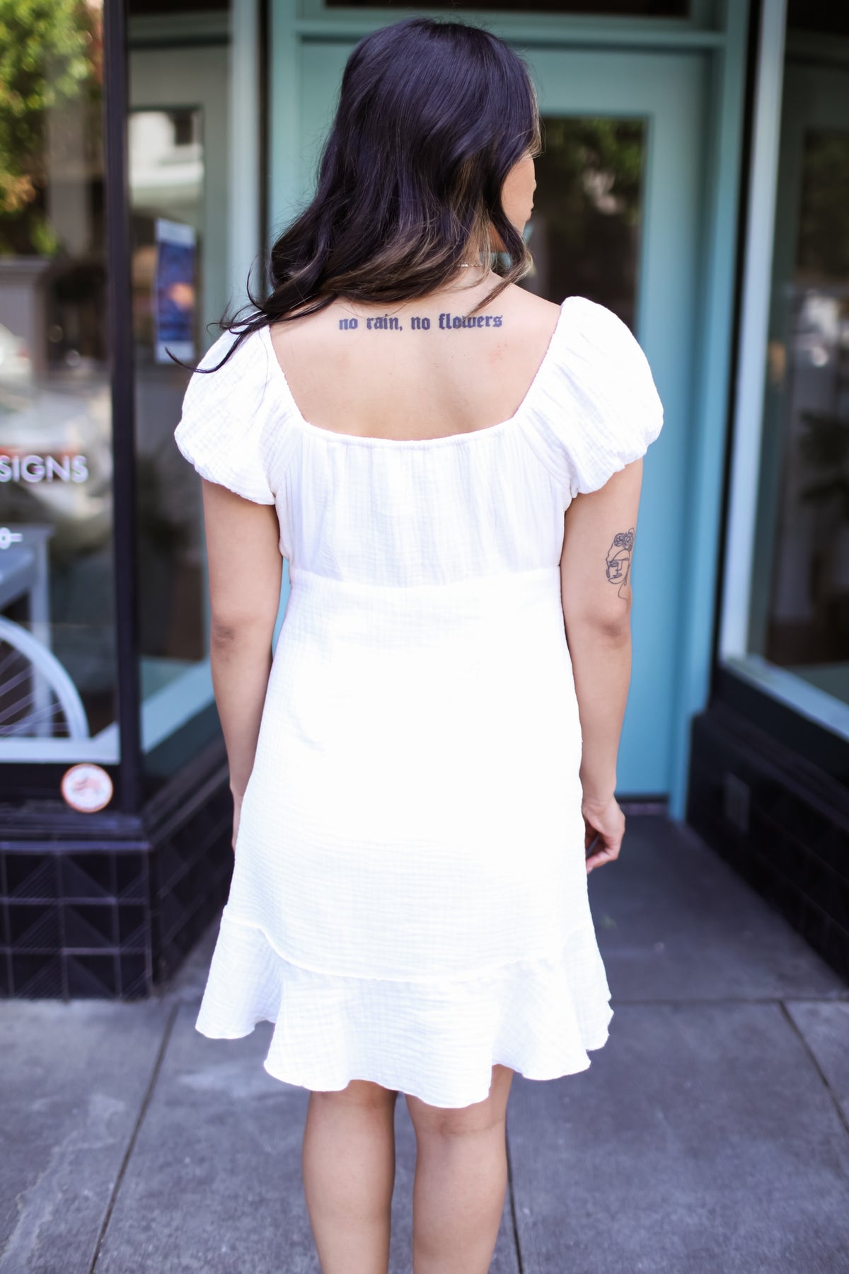 saby ruffle mini dress White Ruffle Knit Strapless Mini Arizona Dress – SABO