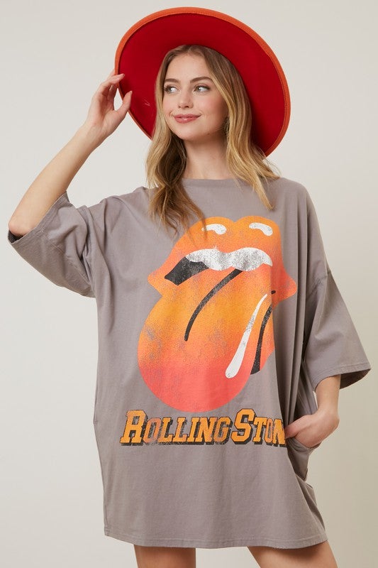 open lace back dress Rolling Stones T-Shirt Dress  Bad Little Country Girl