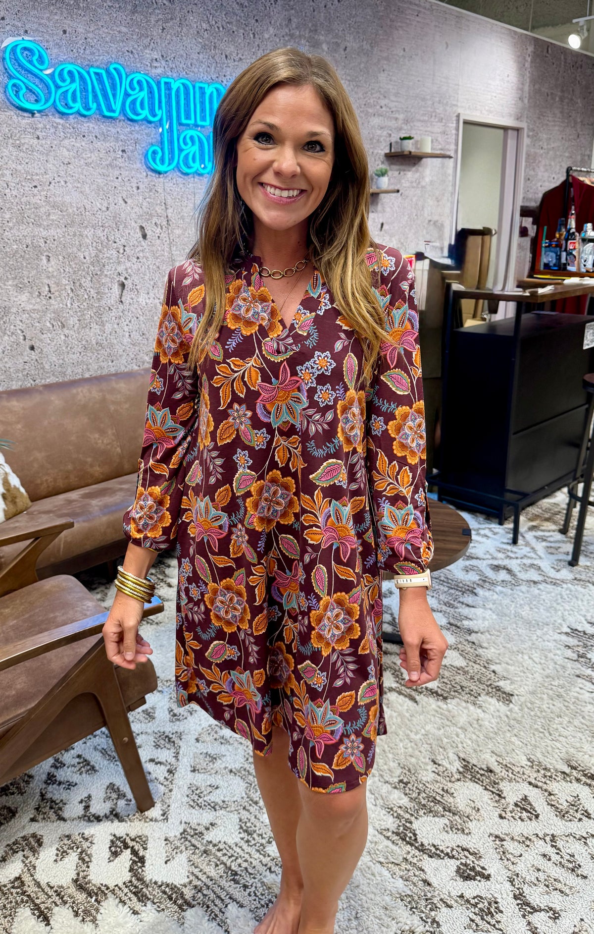 Scarlett Fall Printed Dress | Shop Apple Blvd
