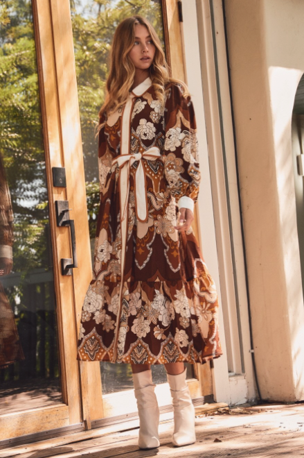 savannah jane embroidered dress Savannah Jane Gold Long Sleeve Embroidered Hi-Lo Dress-2X-Boho-Whimsigoth