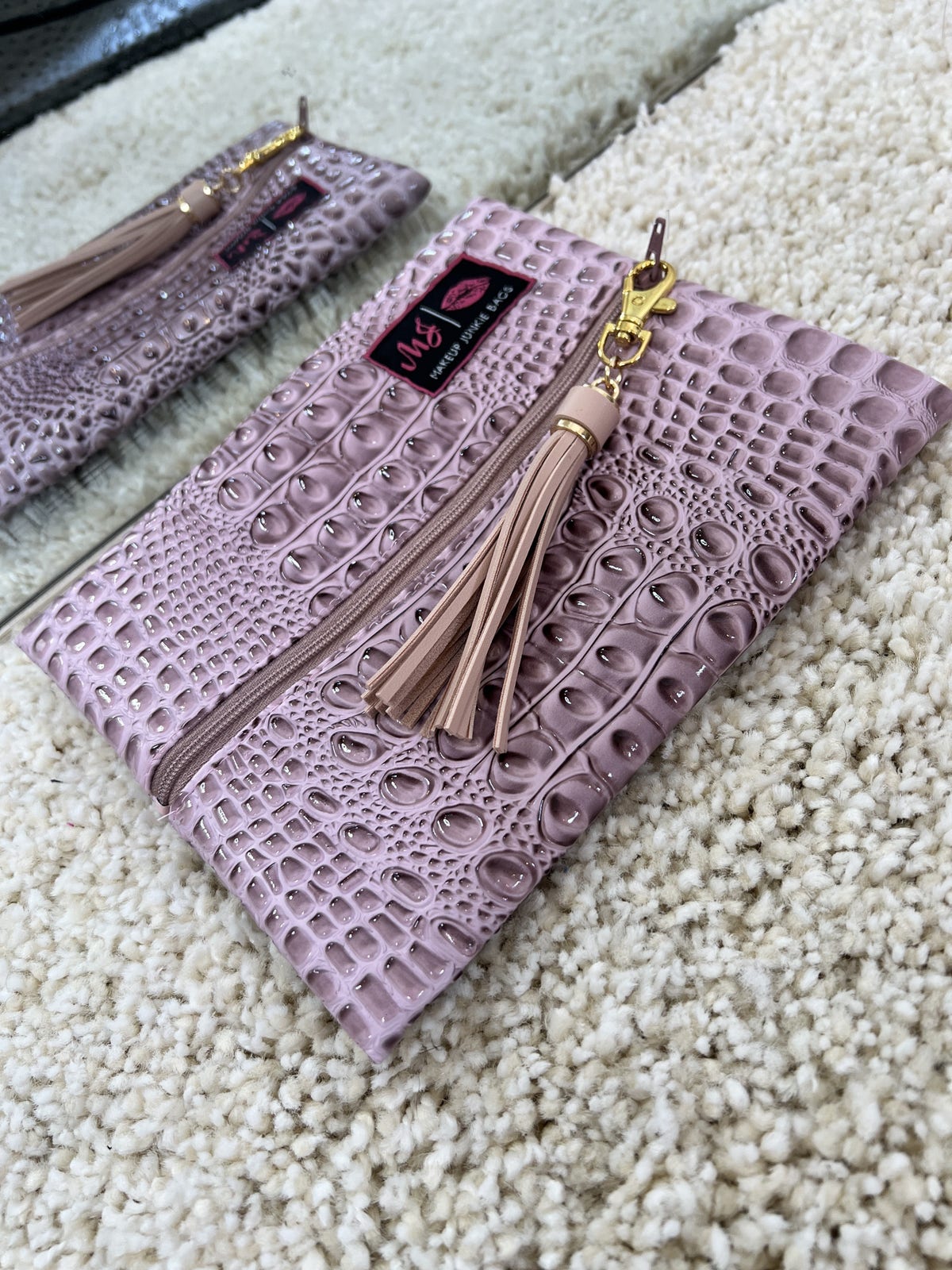 SMALL Makeup Junkie Bags -- Bubble Gator Blush