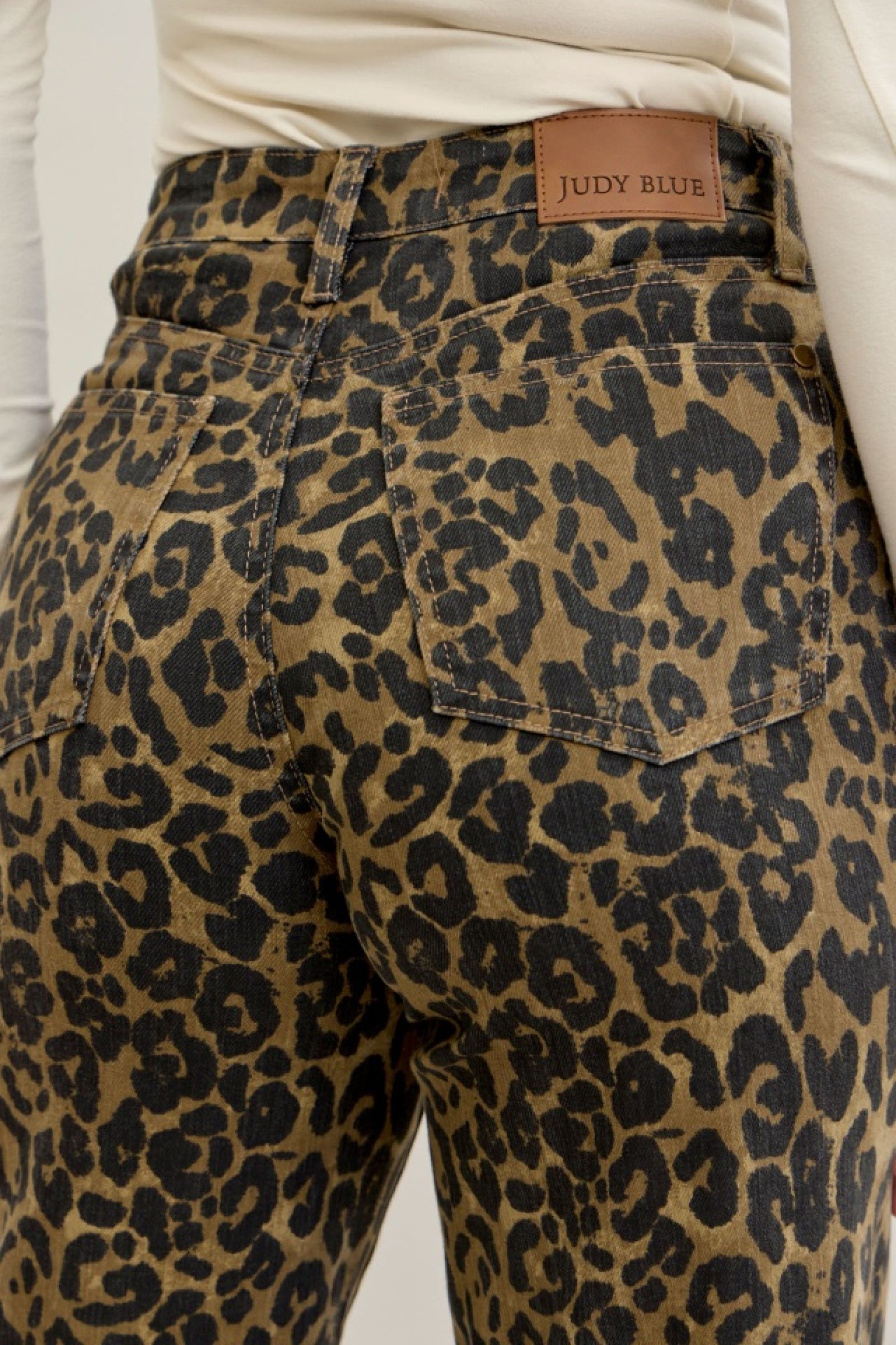 JUDY BLUE HI WAIST RETRO WIDE LEOPARD PRINT JEANS | Ashley Roads
