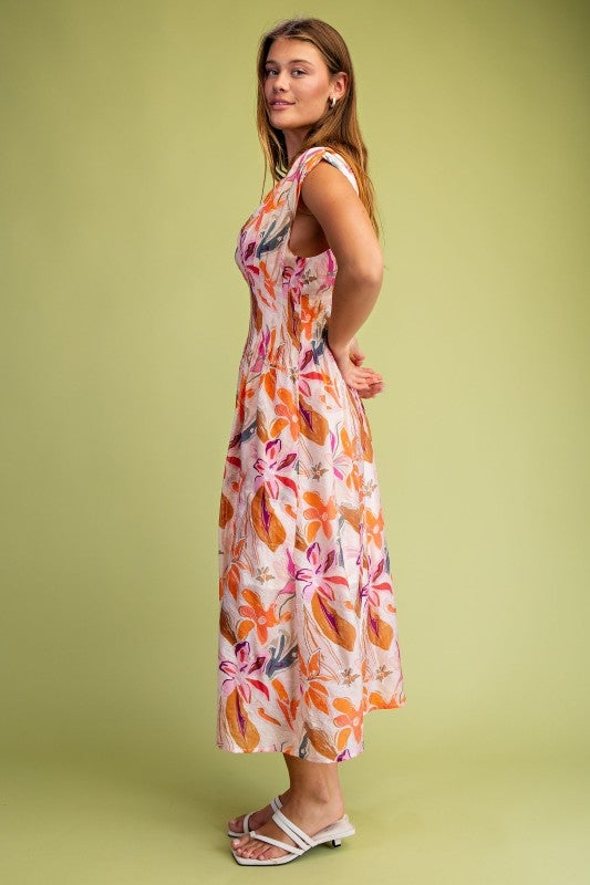knitted ribbed maxi dress Braylee Sleeveless Ribbed Knit Maxi Dress Orange
