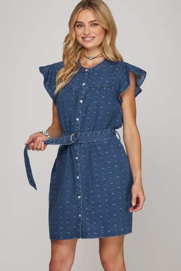 she sky denim dress She & Sky The Mallory Denim Dress