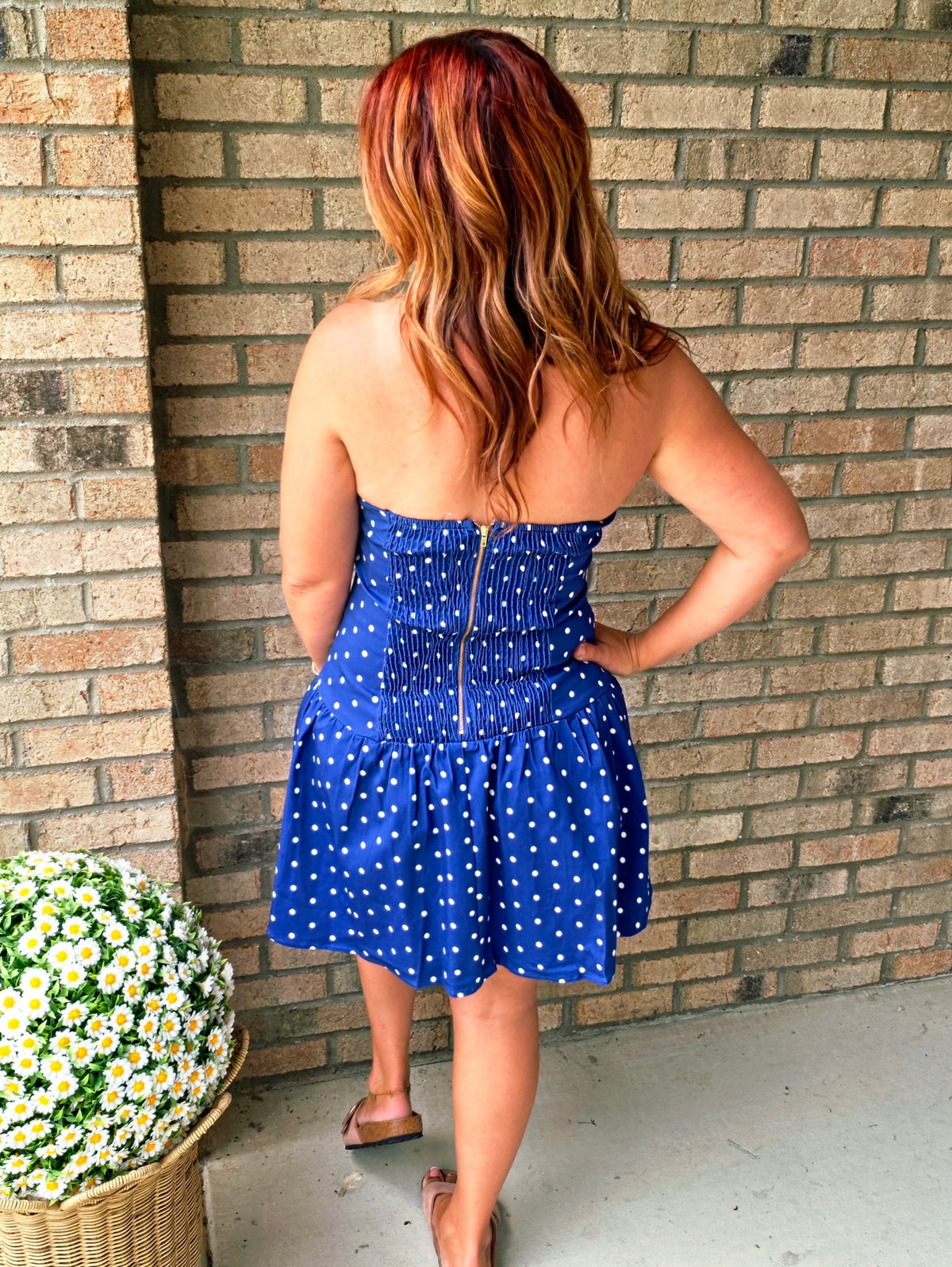 blue polka dot halter dress Polka Dot Halter Maxi Dress in Navy