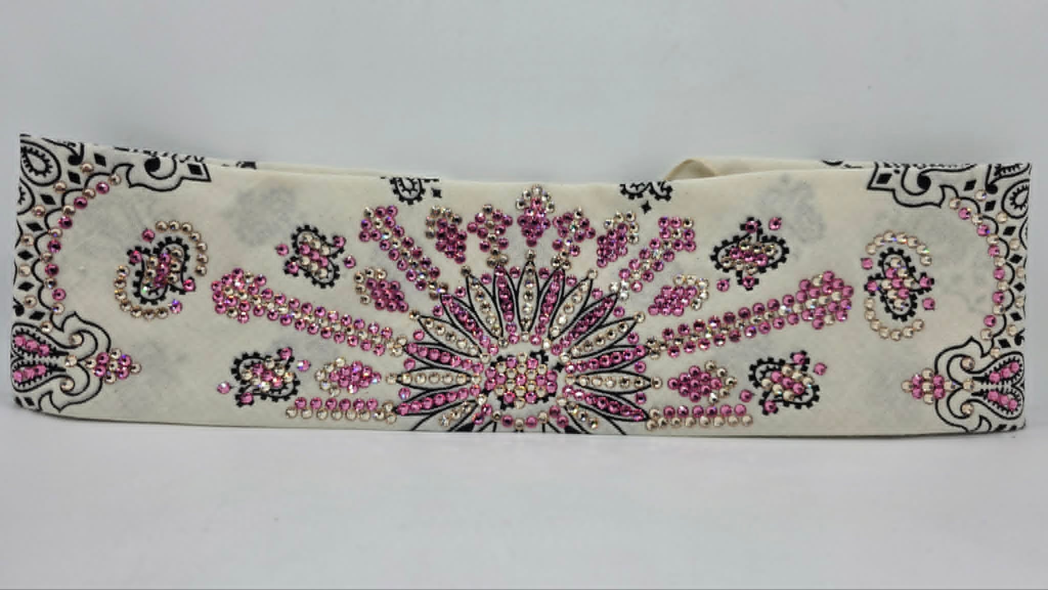 Super LeeAnnette Off White Paisley Bandana with Rose and Honey