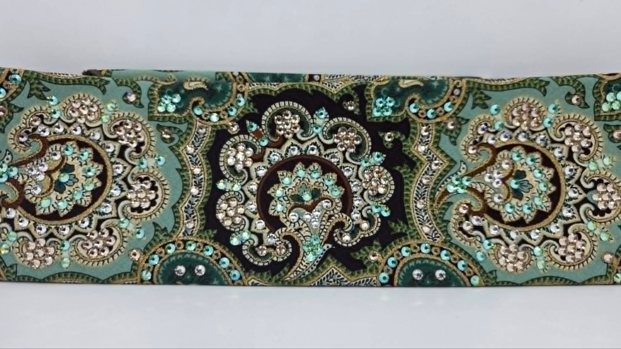 クリストファーネメス　バンダナ LeeAnnette Royal Green Bandana with Peridot Shimmer, Honey and