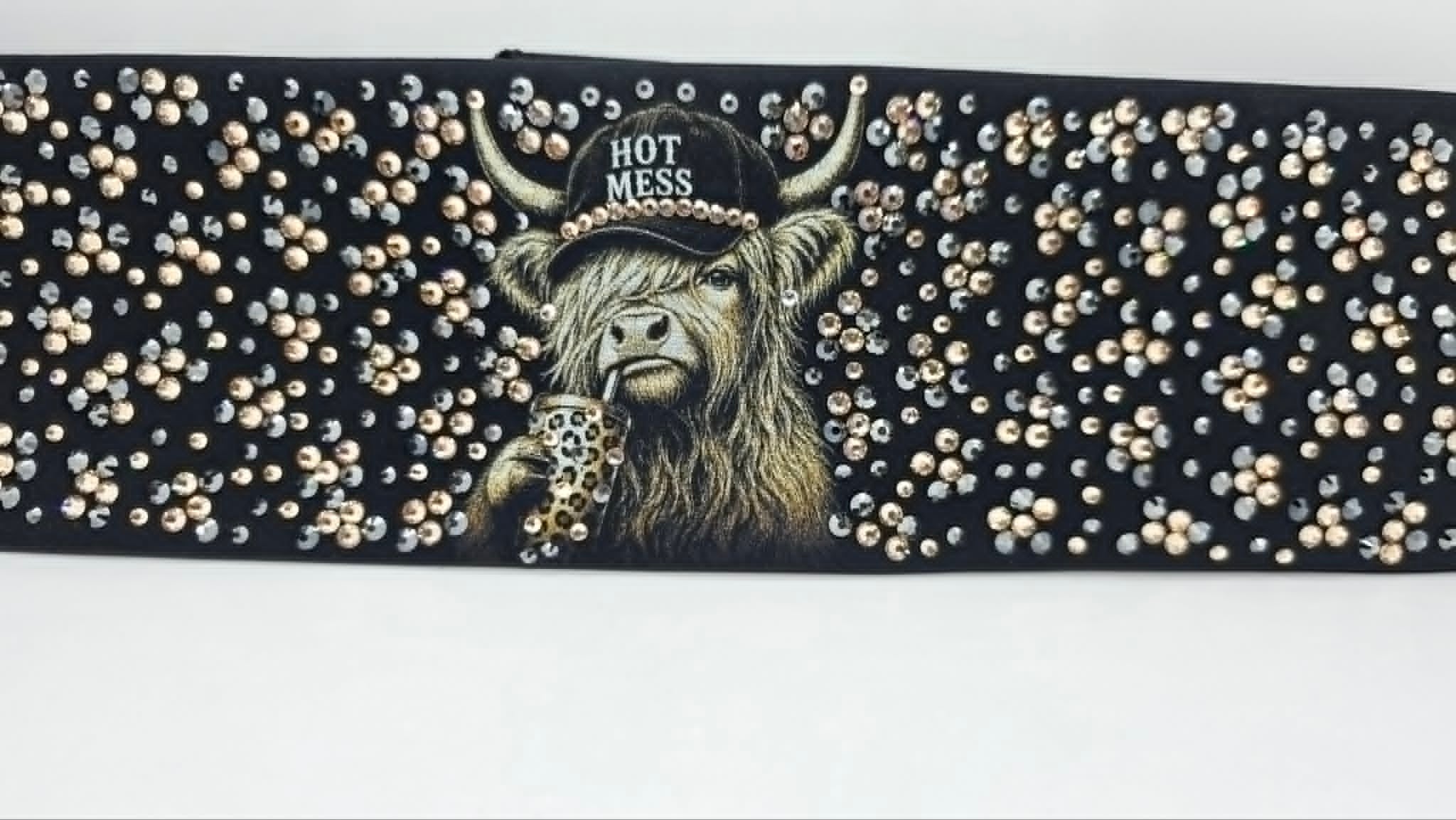 Super LeeAnnette Highlander Cows Bandana with Honey and Black
