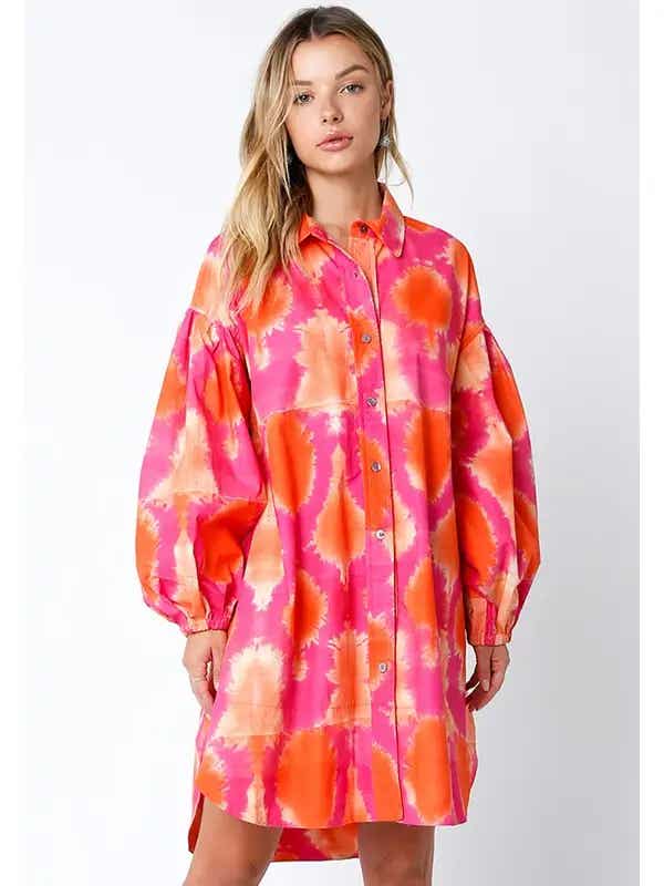 ELLE LAIN - TIE DYE SHIRT DRESS | Beaucoup Texas