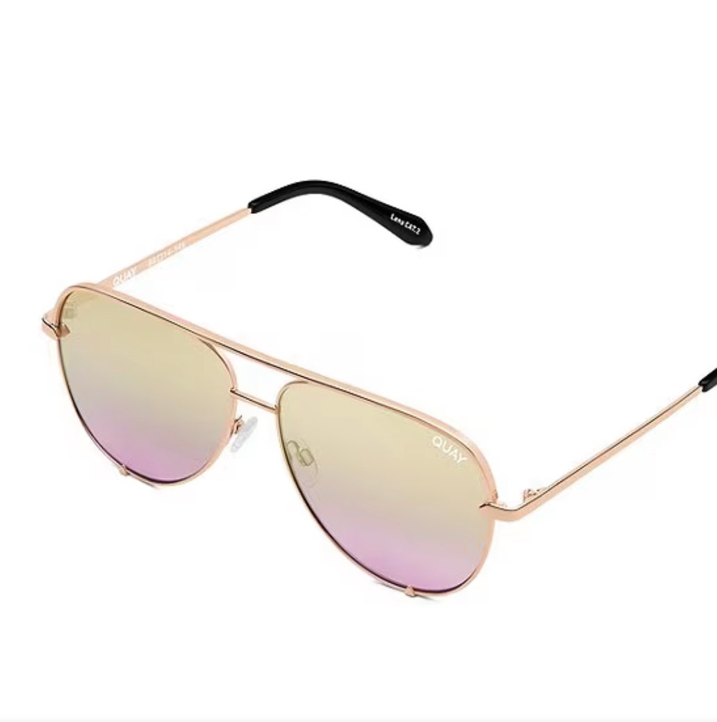 Quay High Key Extra Large Rose Gold Lavender Sunglasses  display picture 1