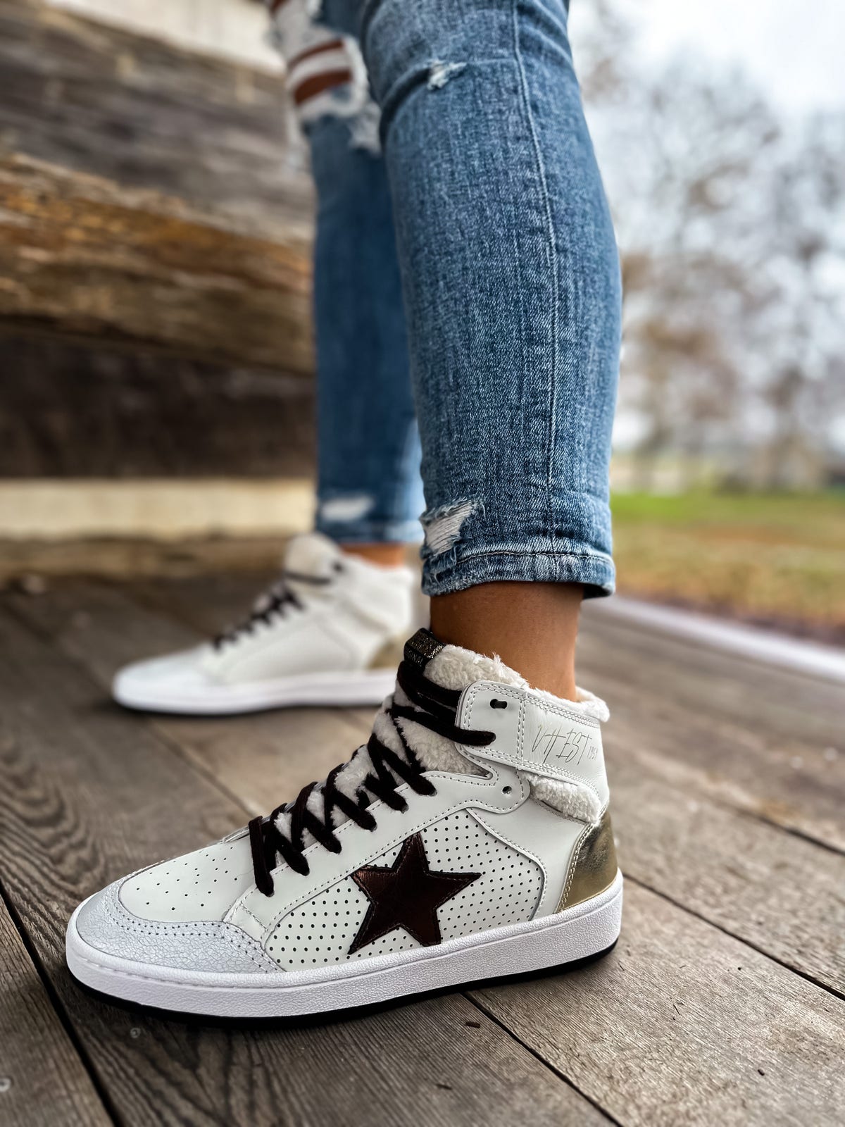 Vintage Havana White Bronze Jolene High Top Sneaker