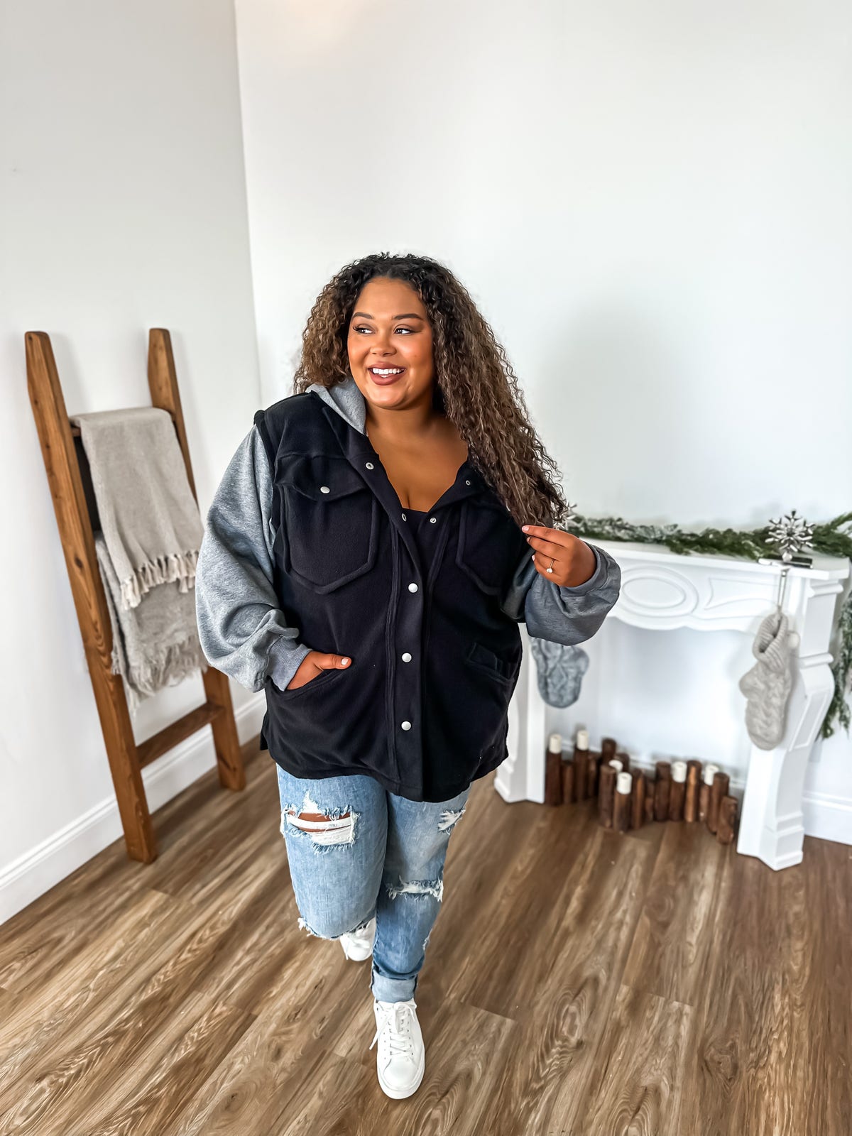 Black & Charcoal Irene Jacket | Bird & Co 