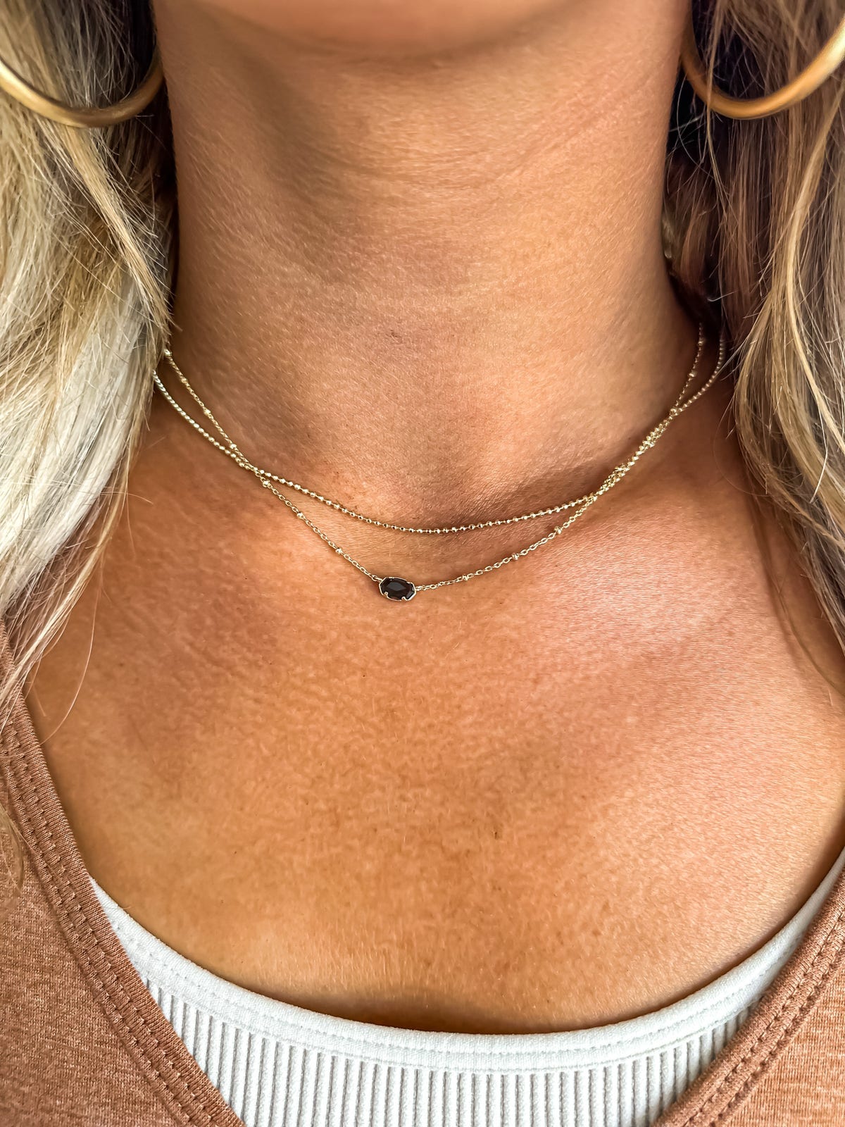 Kendra Scott Emilie Gold Multi Strand Necklace in Black Bird Co