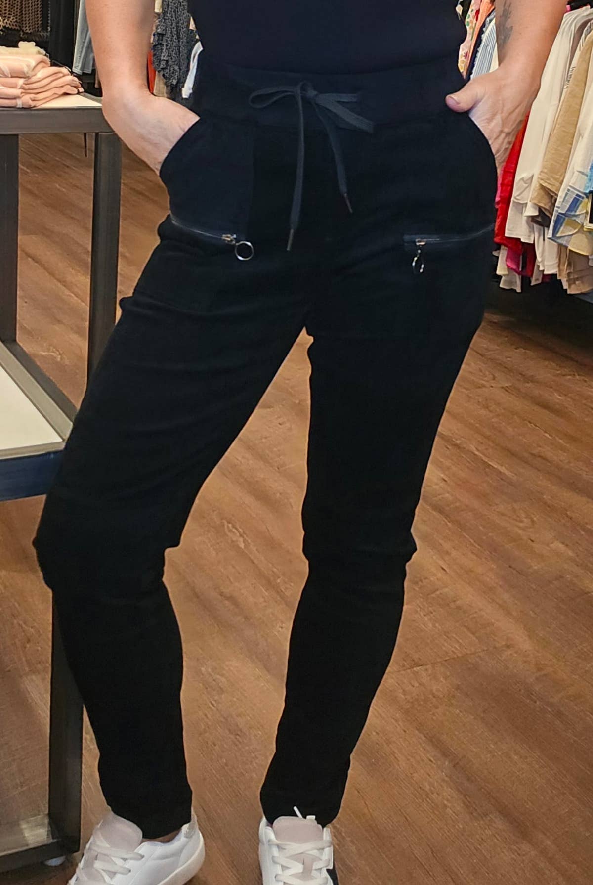 Jog In Place Corduroy Jogger in Black by Charlie B | Bliss by the Lake, image size:1200x1790