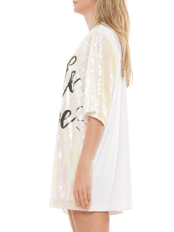 bride to be sequin shirt dress Support Your Best Gal Pal With This White "Team Bride" Sequin, T-Shirt Dress! $65, FAST AND FREE US SHIPPING!