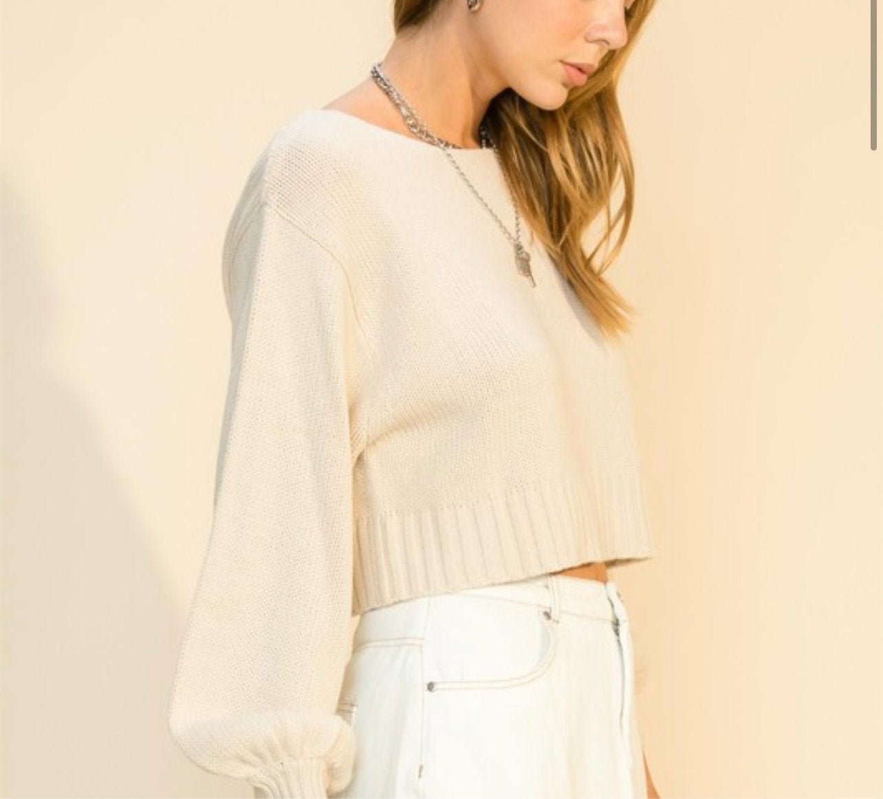 crop beige sweater