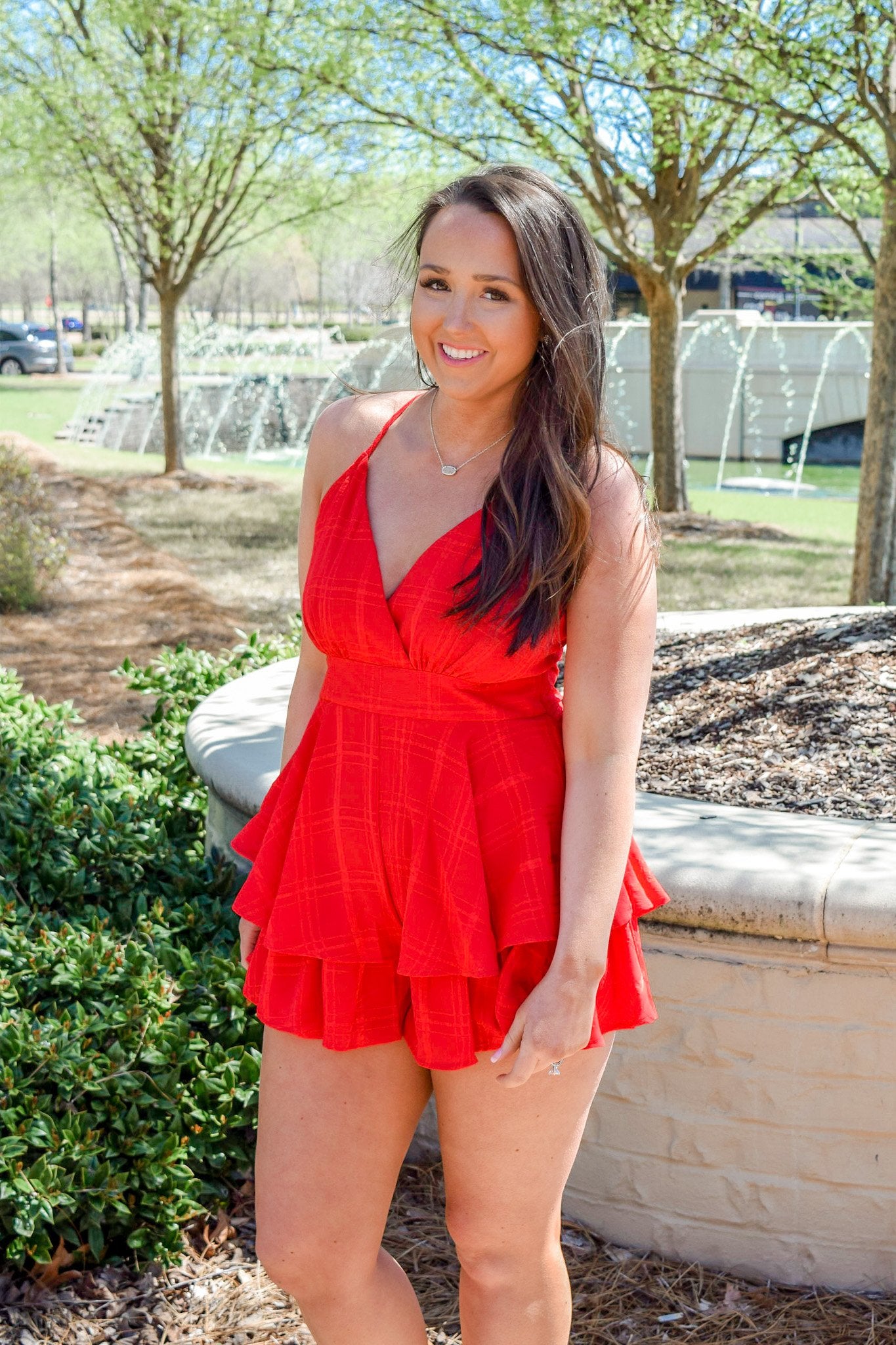 red romper outfit