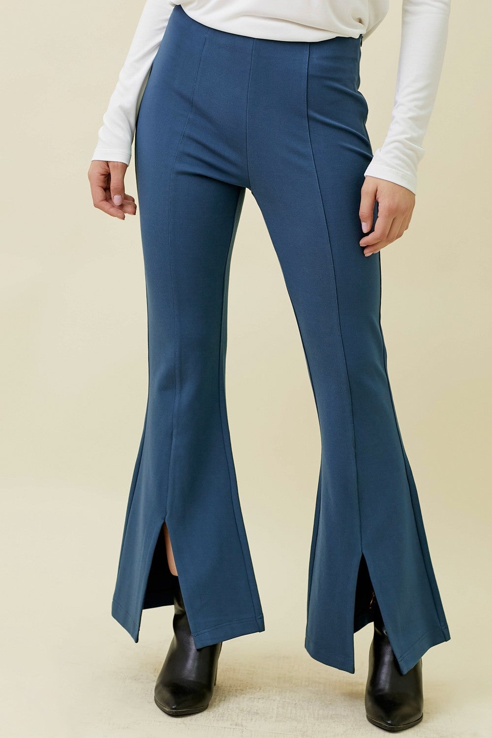 seyto（セイト）の「Stripe layered flare pants / ストライプ
