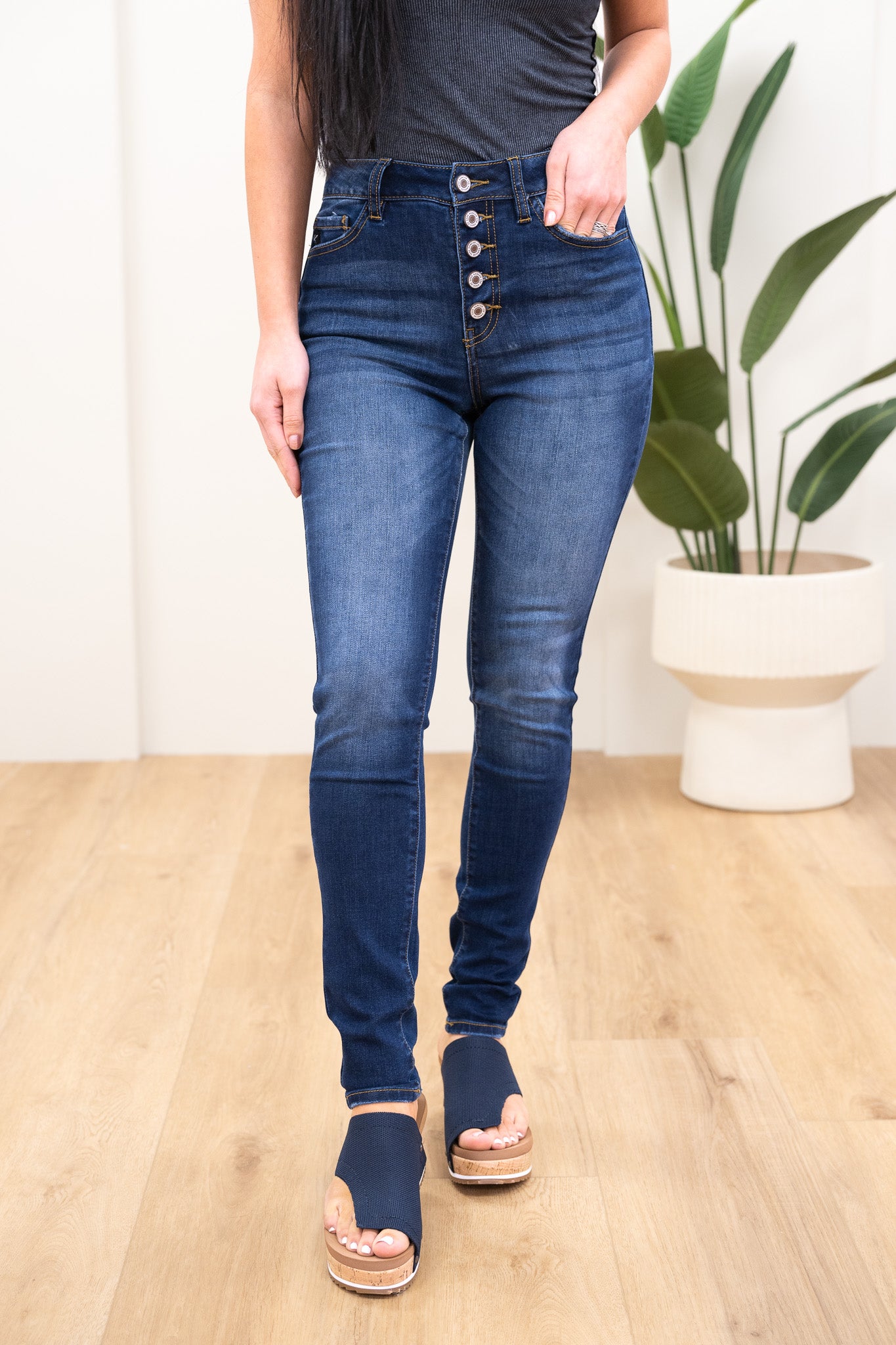 Kancan Roxy Jeans - Dark Denim | By Alexa Rae Boutique