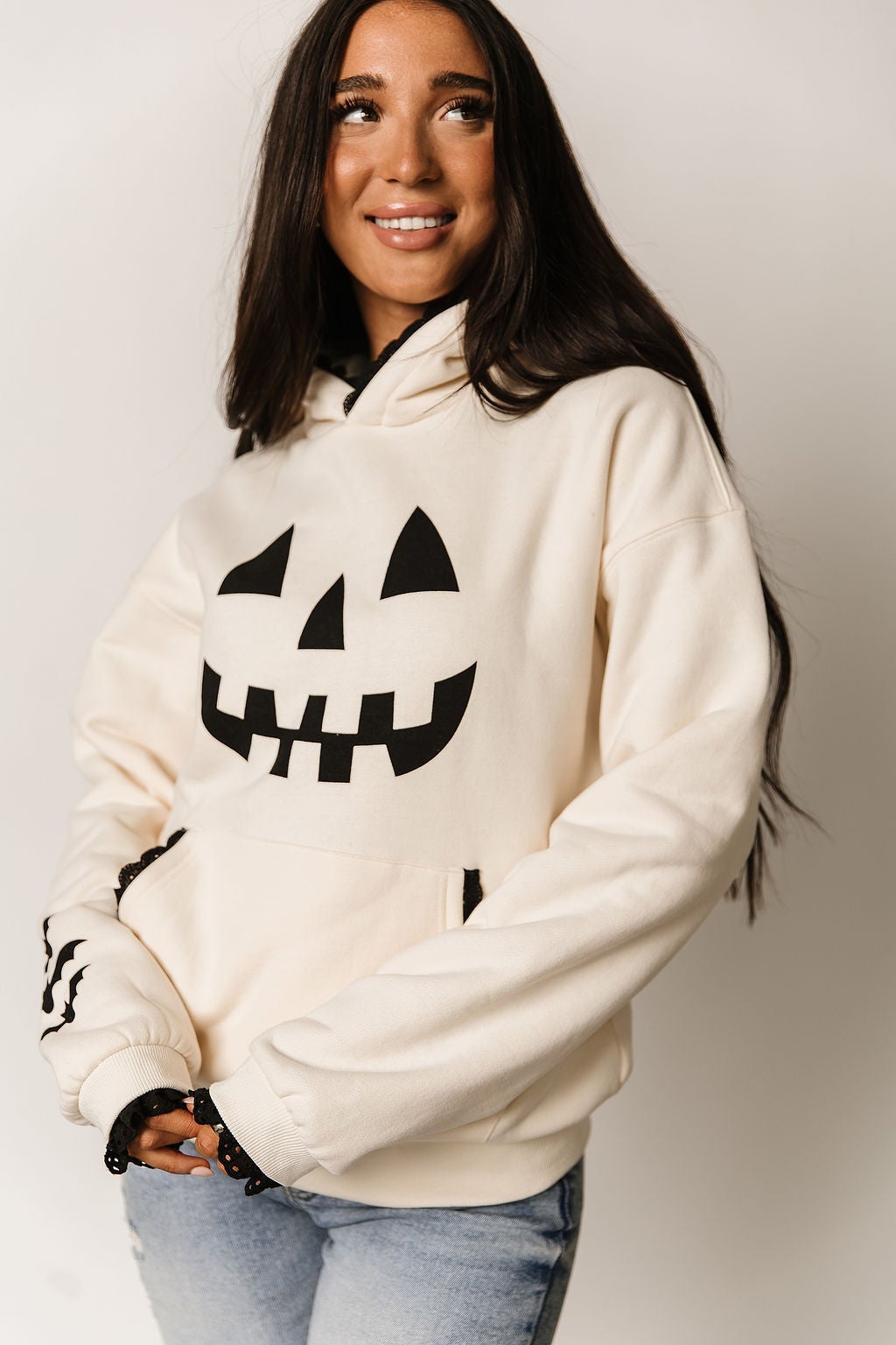 Ampersand Comfort Zone Hoodie Lace Hey Pumpkin | CharlieMae