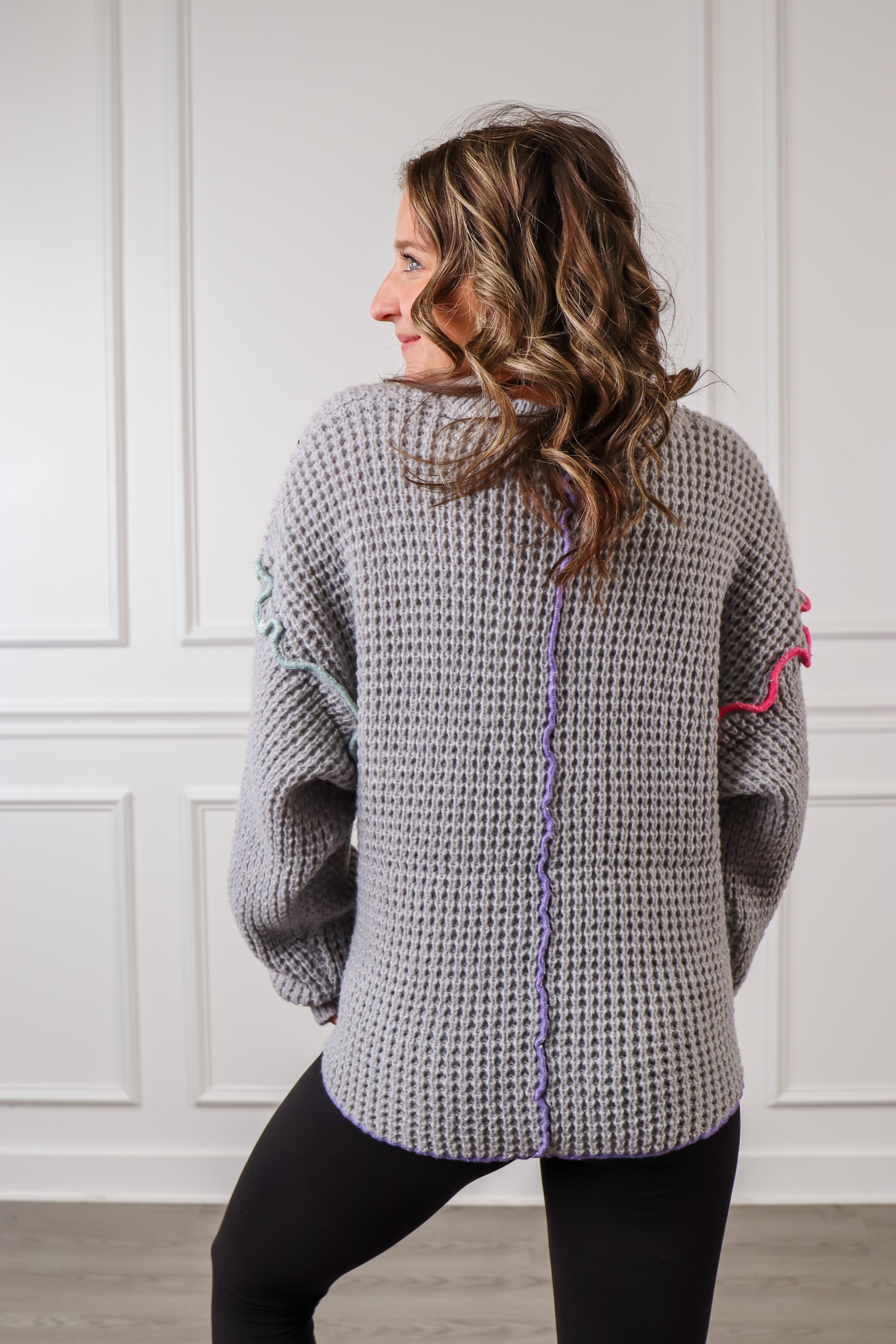 reverse stitch cardigan