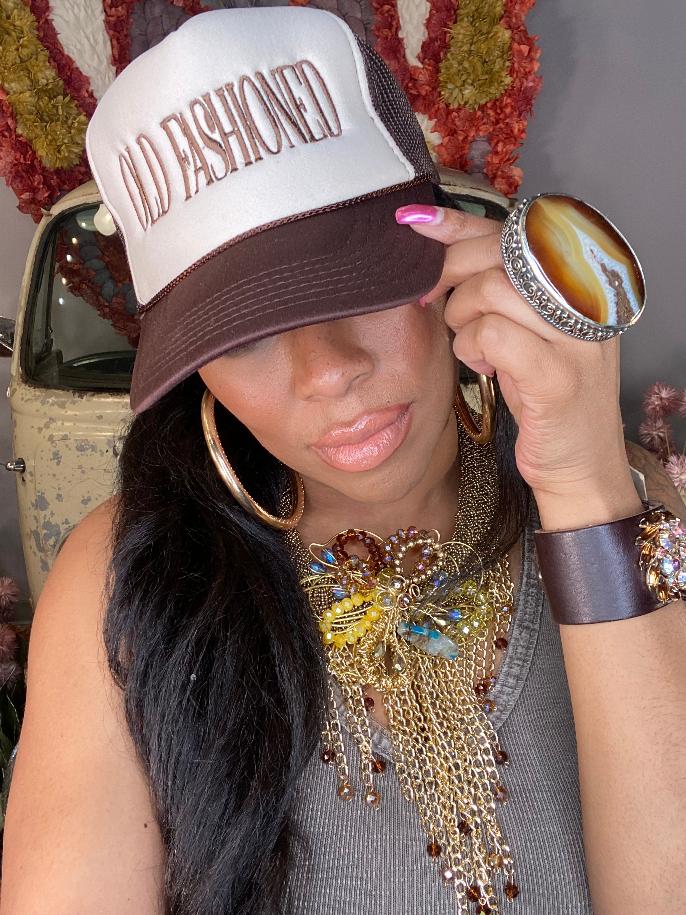 Old Fashioned Trucker Hat Chunky Armadillo