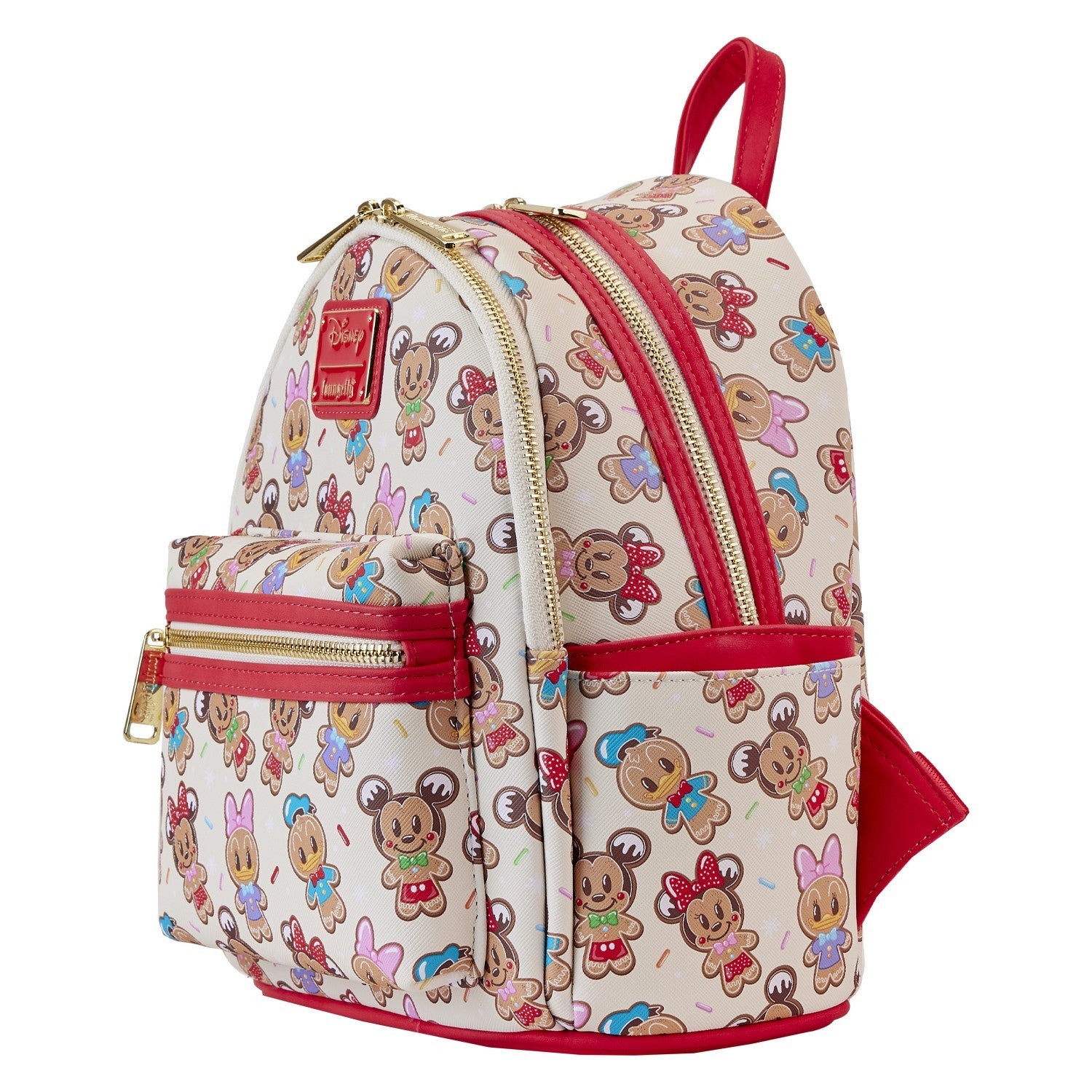 Disney Loungefly Mickey & Friends Gingerbread Cookie AOP Mini Backpack Ears NWT - Thumbnail 3