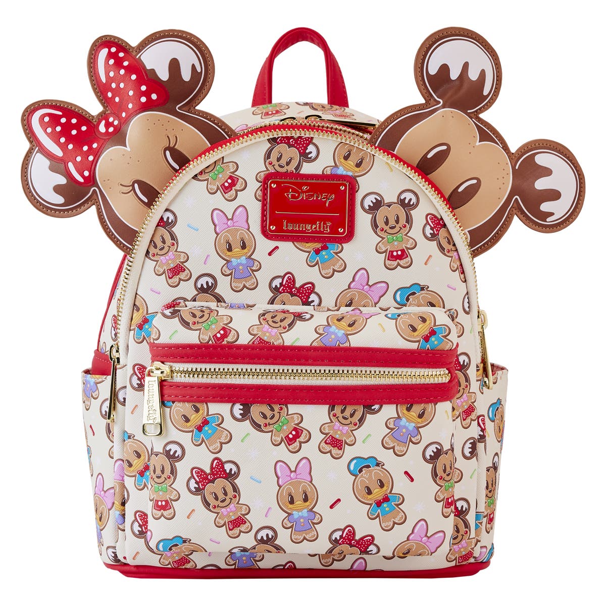 -New Loungefly Mickey and Minnie Holiday Backpack This Mickey Mouse Snowman Holiday Loungefly Mini Backpack Is  main image 4