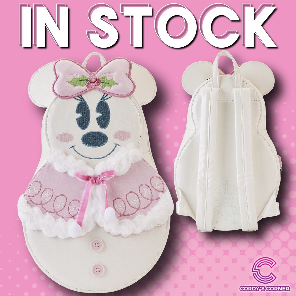Minnie Mouse Snowman Backpack Loungefly Disney Snowman Minnie Mouse Sequin Cosplay Mini  main image 3