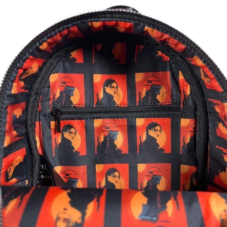 Loungefly Star Wars Mandalorian Graphic Mini Backpack - Orange/Red Loungefly Star Wars The Mandalorian Grogu & Mando Mini  main image 3