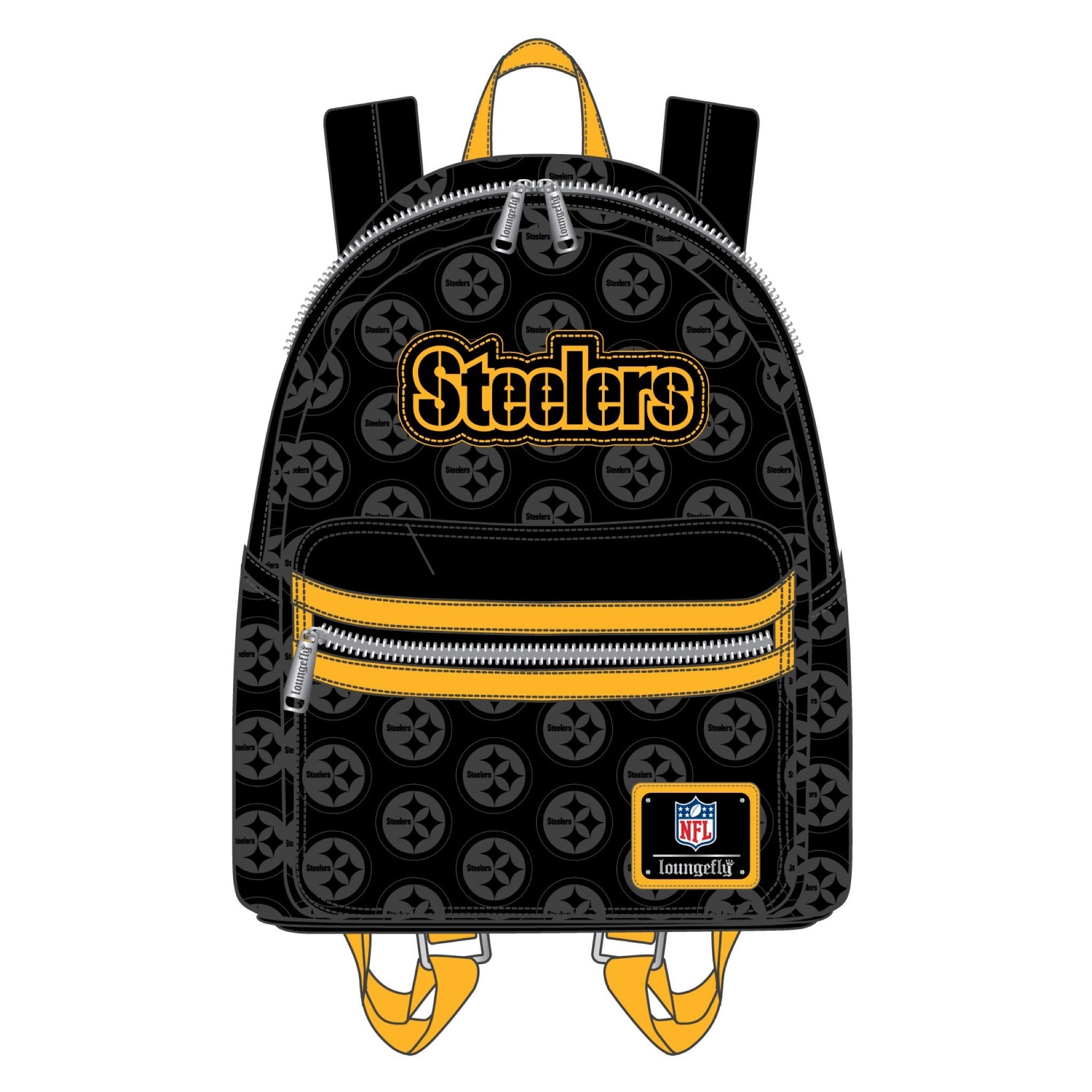 【Lounge Fly】NFL Pittsburgh Steelers Patches Mini Backpack Pittsburgh Steelers Loungefly Patches Mini Backpack