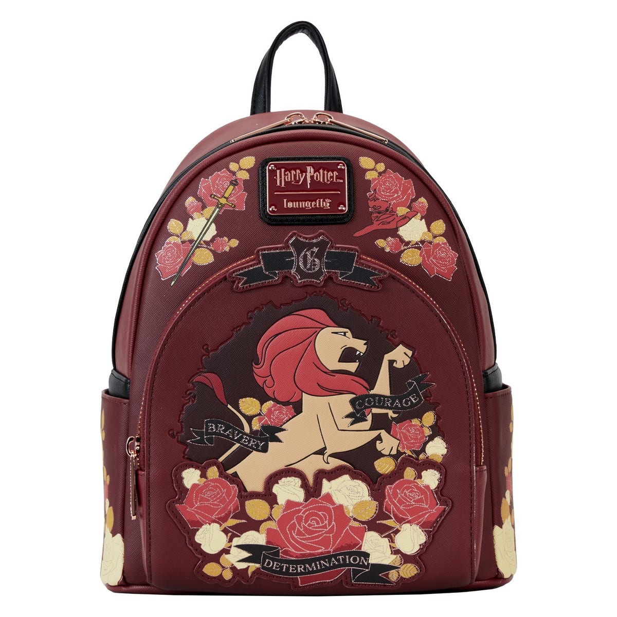 Harry Potter Gryffindor House Floral Tattoo Mini Backpack  display picture 2