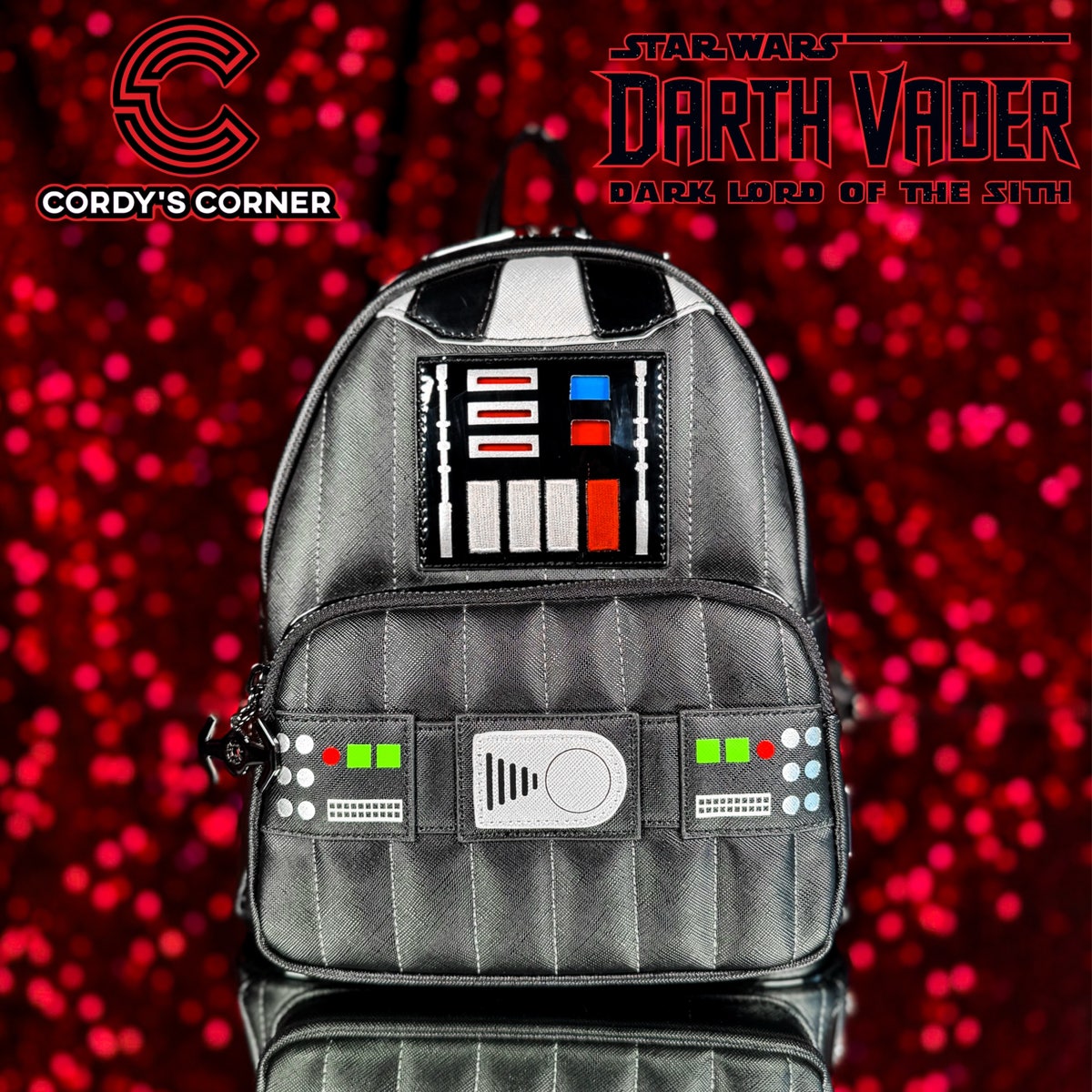 【Lounge Fly】Black Adam Light Up Cosplay Mini Backpack Black Adam Light Up Cosplay Mini Backpack by Loungefly