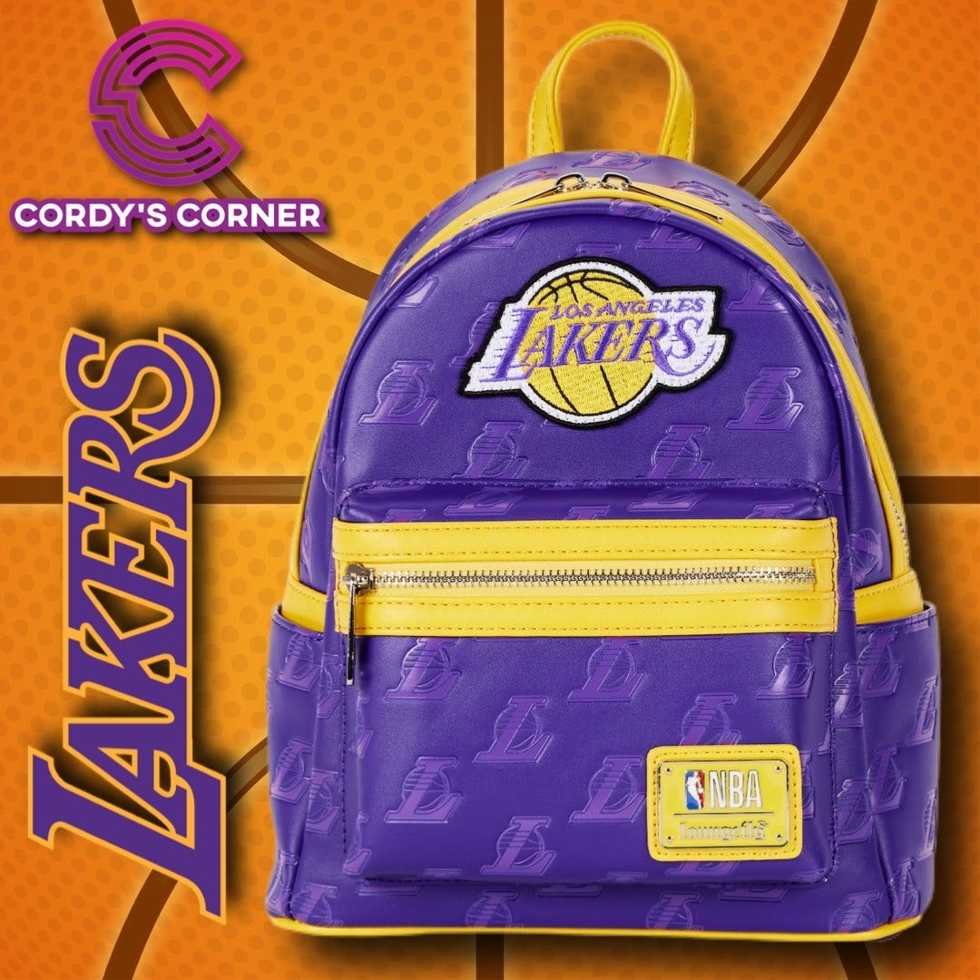 NBA LA Lakers Debossed Logo Mini Backpack Loungefly  display picture 1