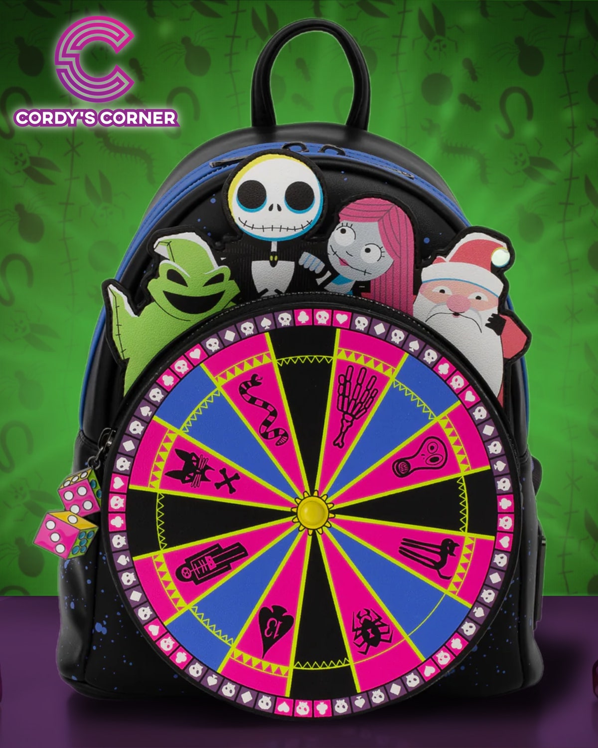 disney the nightmare before christmas oogie boogie wheel mini backpack Nightmare Before Christmas Oogie Boogie Wheel Mini Backpack Loungefly