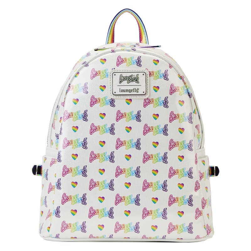 In stock- Loungefly Lisa Frank Rainbow Heart Mini Backpack  display picture 2