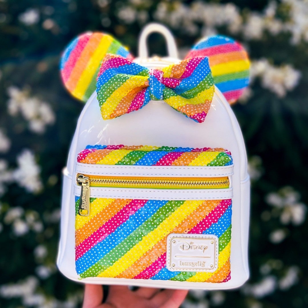 Loungefly Disney sequin rainbow Minnie 