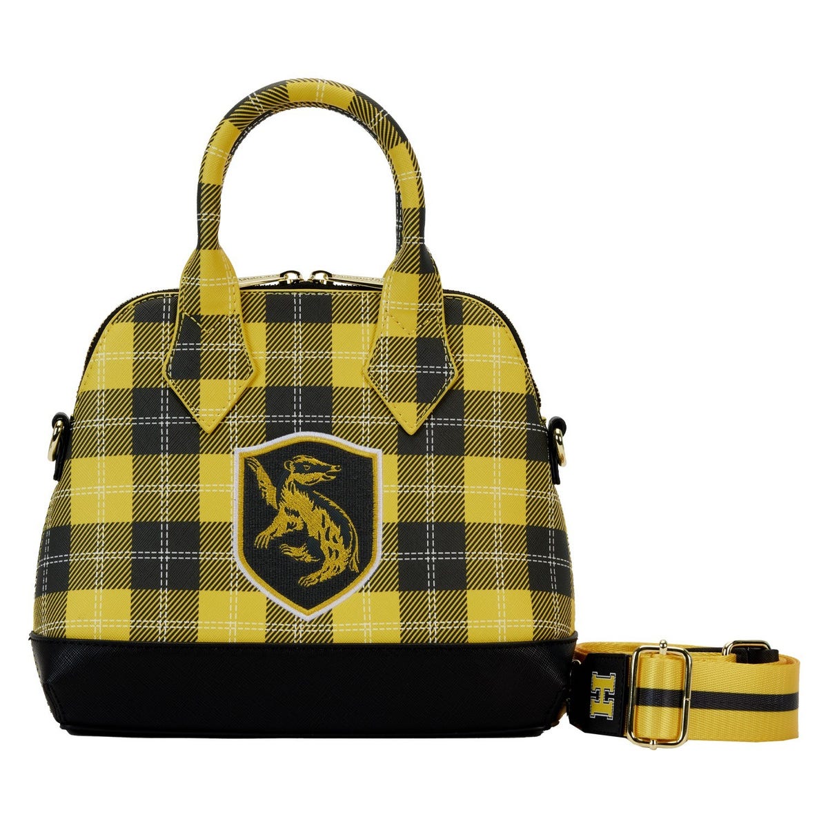 HARRY POTTER VARSITY HUFFLEPUFF PLAID CROSSBODY Loungefly  display picture 2