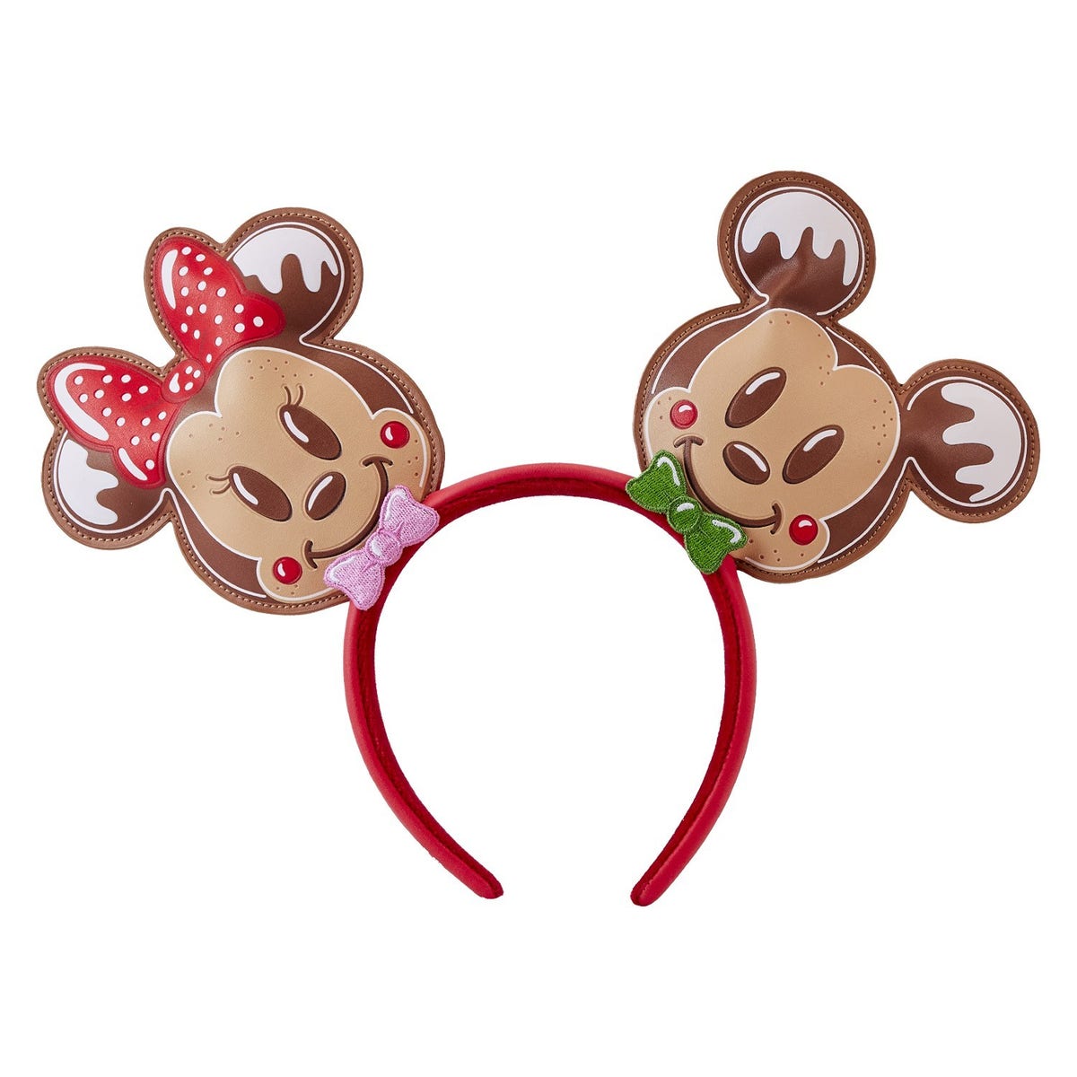 Loungefly Disney Gingerbread Mickey Minnie Mouse Mini-Backpack + Ears Disney Loungefly Gingerbread Minnie Mickey Mouse AOP Ears  main image 4