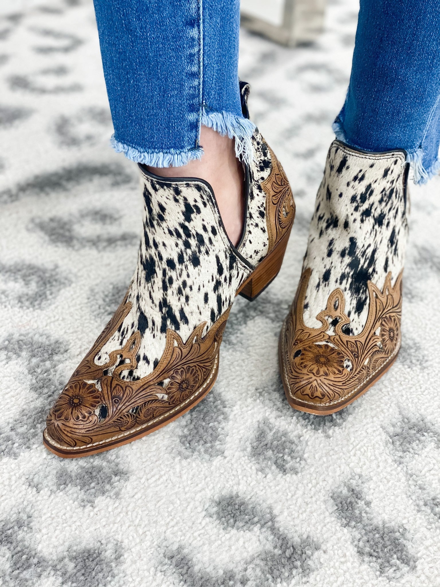 West Street Hand Tooled Myra Booties | Cross & Co. Boutique, LLC