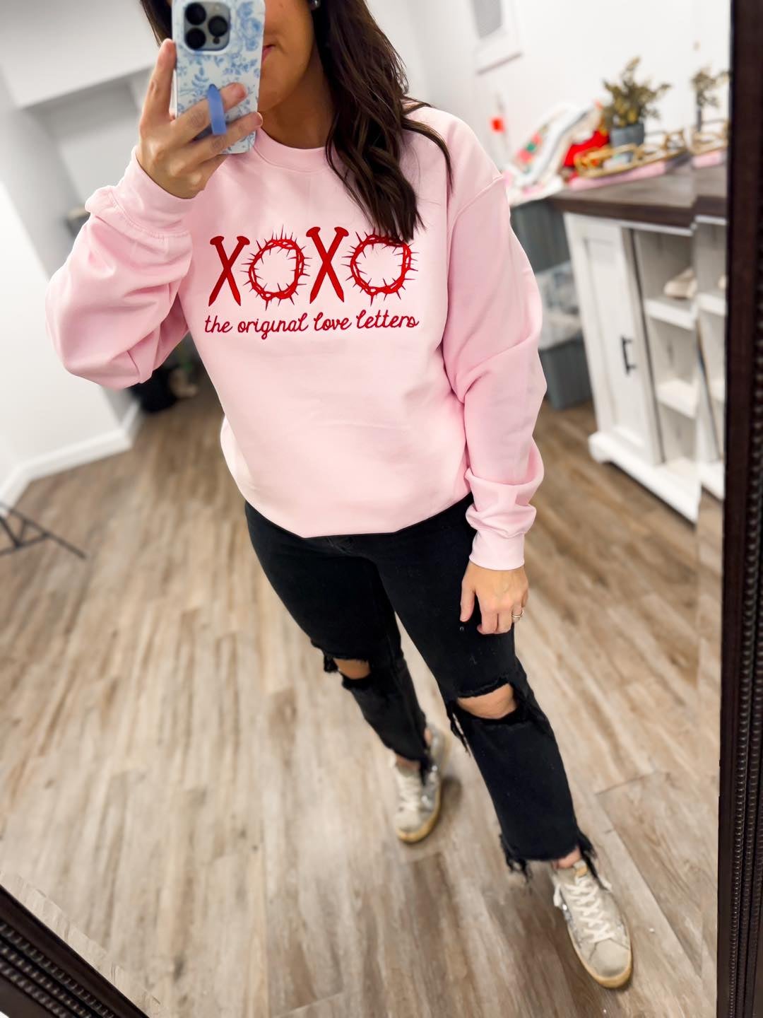 Original Love Letters Embroidered Sweatshirt | Homepage title