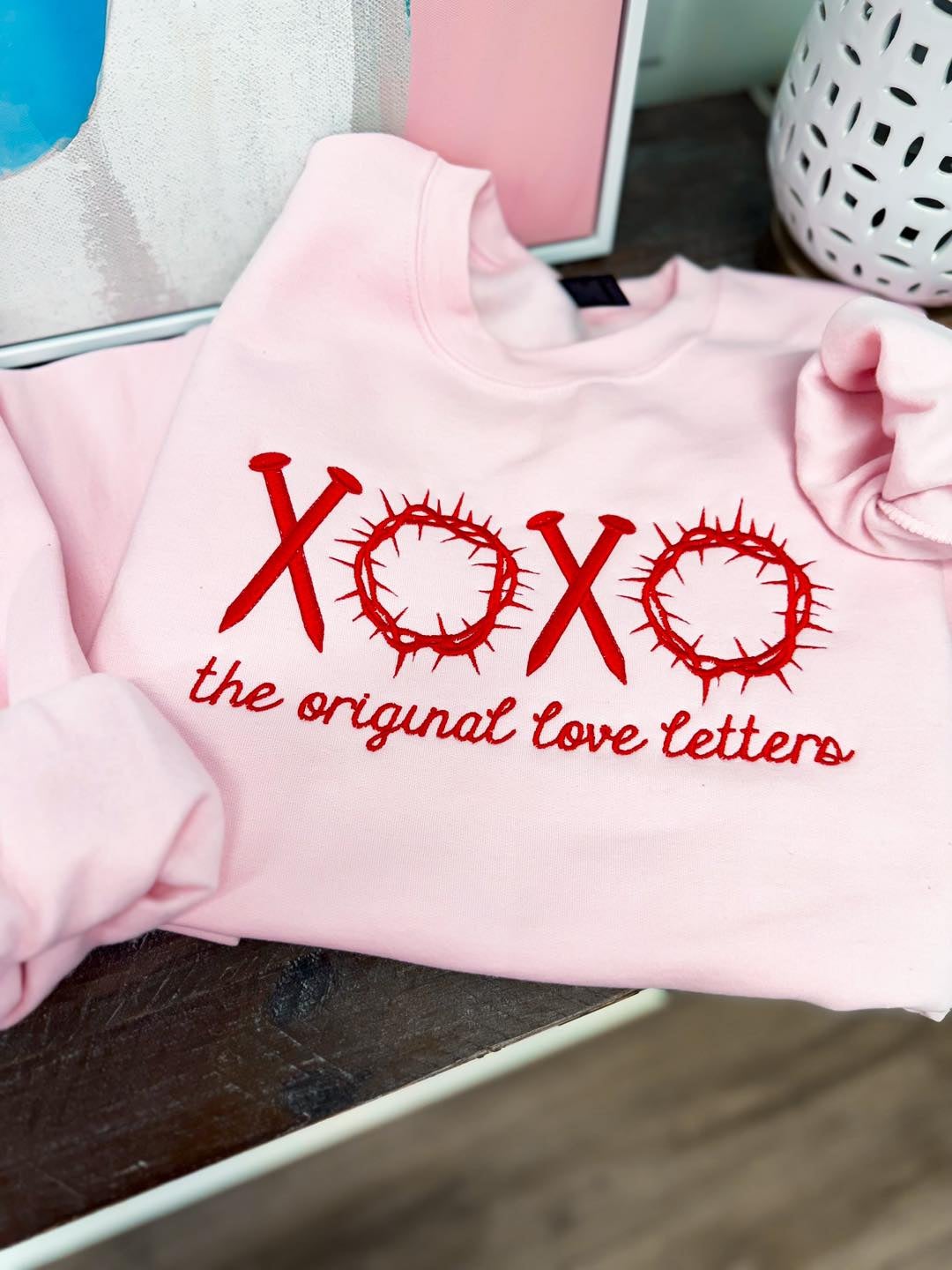 Original Love Letters Embroidered Sweatshirt | Homepage title