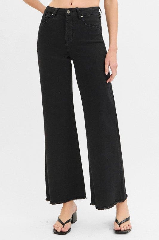 RISEN Full Size Tummy Control High Rise Wide Jeans Plus Size