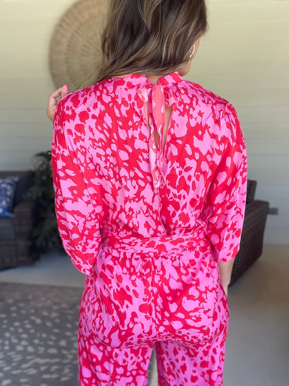 Leopard Belted Wide Leg Jumpsuit