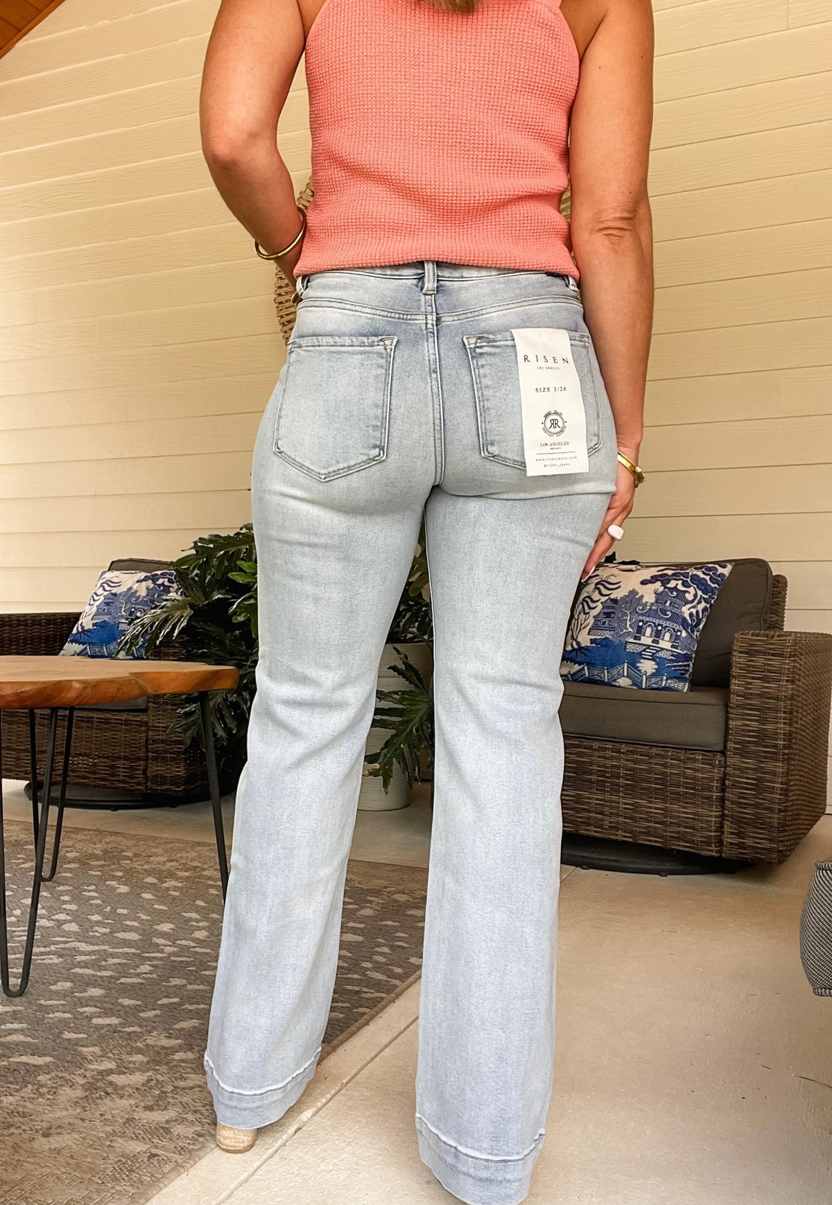 RISEN High Rise Wide Leg 90's Jeans