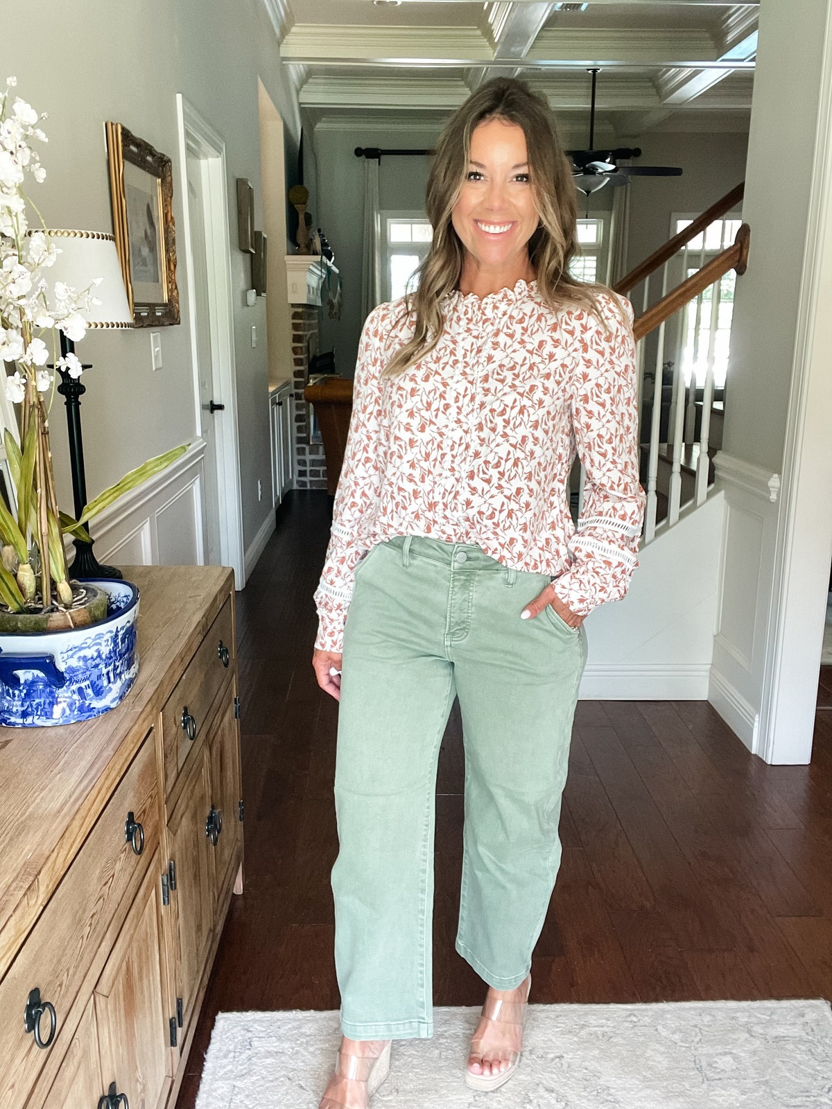 RISEN Full Size Tummy Control High Rise Crop Barrel Jeans Plus Size