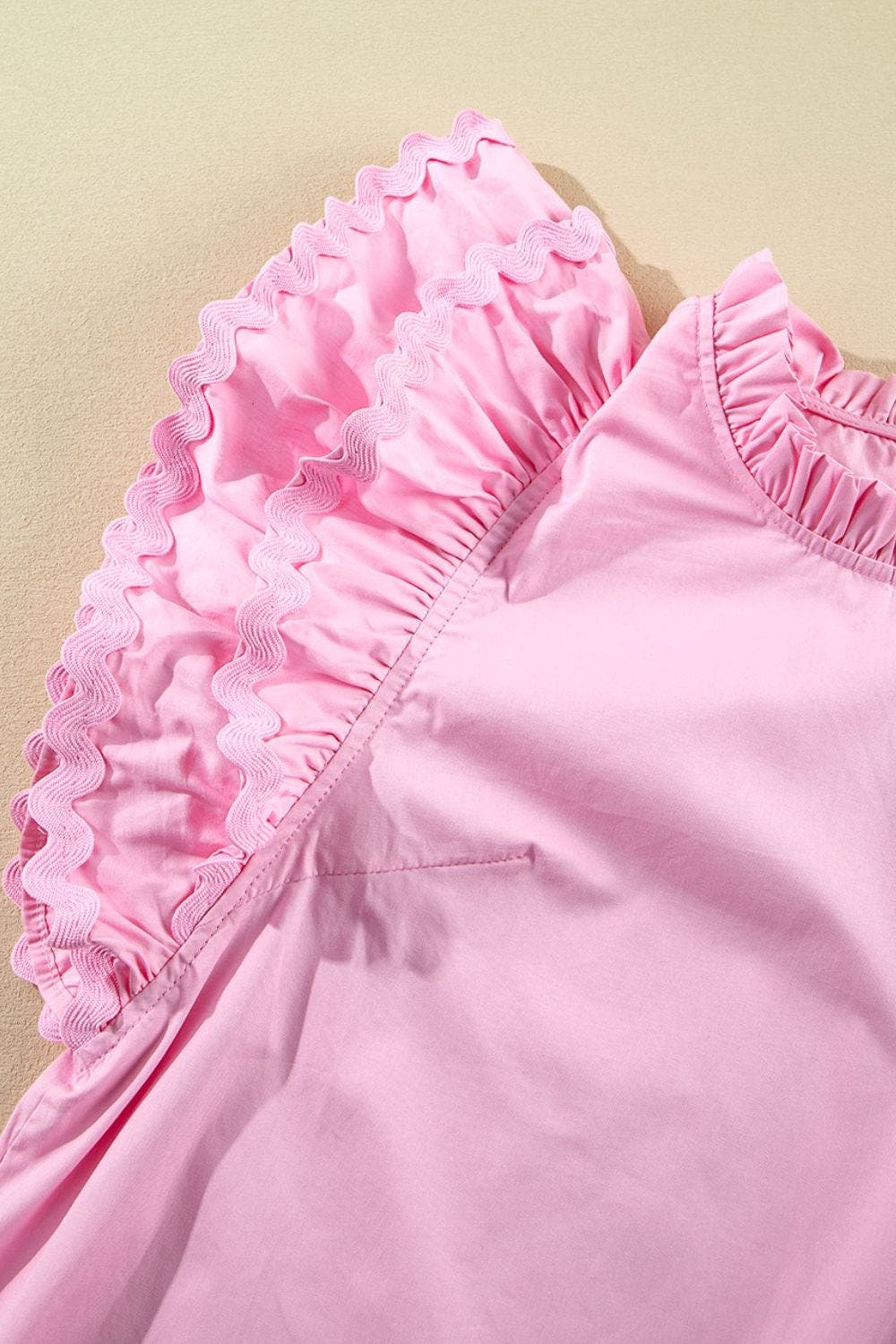 Ruffled Sleeve Frilled Collar Blouse