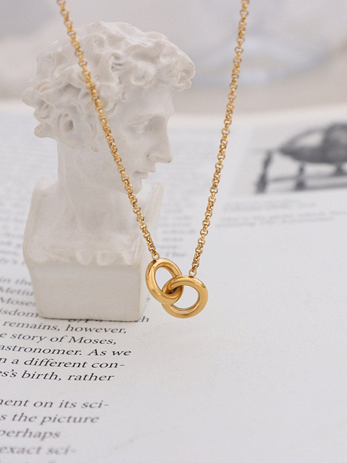 18K Gold-Plated Titanium Steel Hoop Pendant Necklace *Final Sale*
